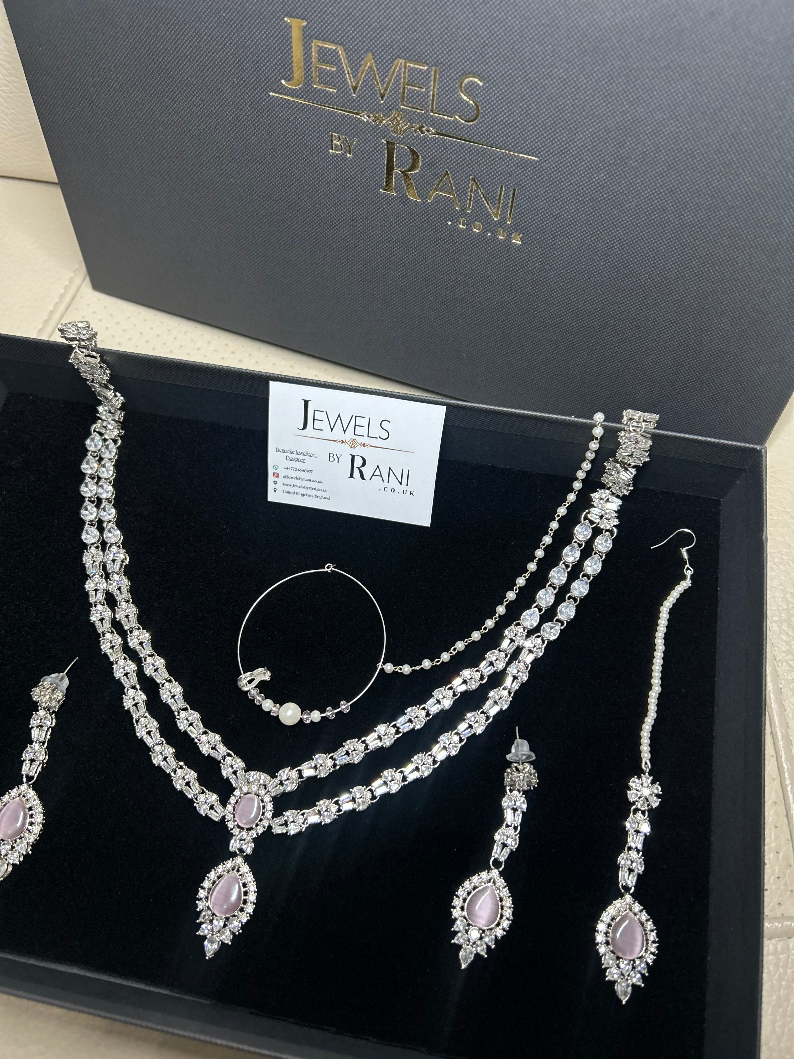 Beautiful Pink and Silver Statement Set