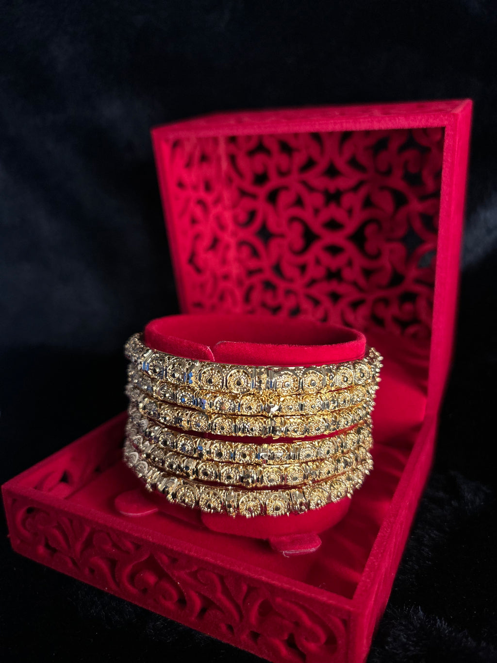 Gold Finish - Heer Bangles - Gold Plated - 6 Bangles
