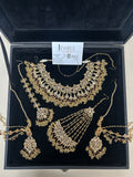 Gold and Maroon Bridal Jewellery Set Style 693