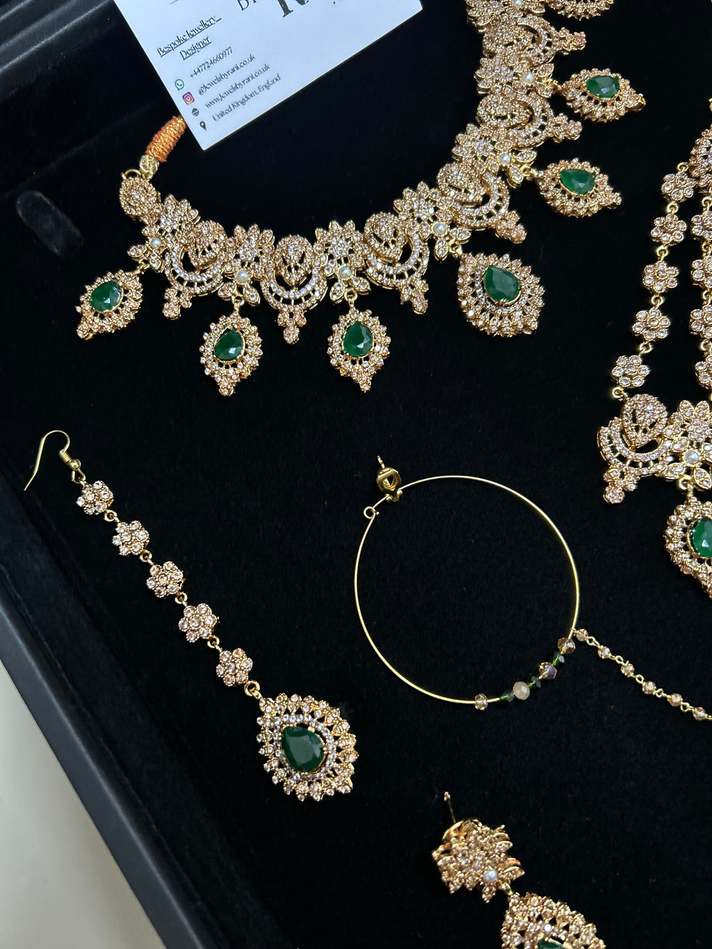Trending, Emerald Green & Gold Statement Set Style 5207