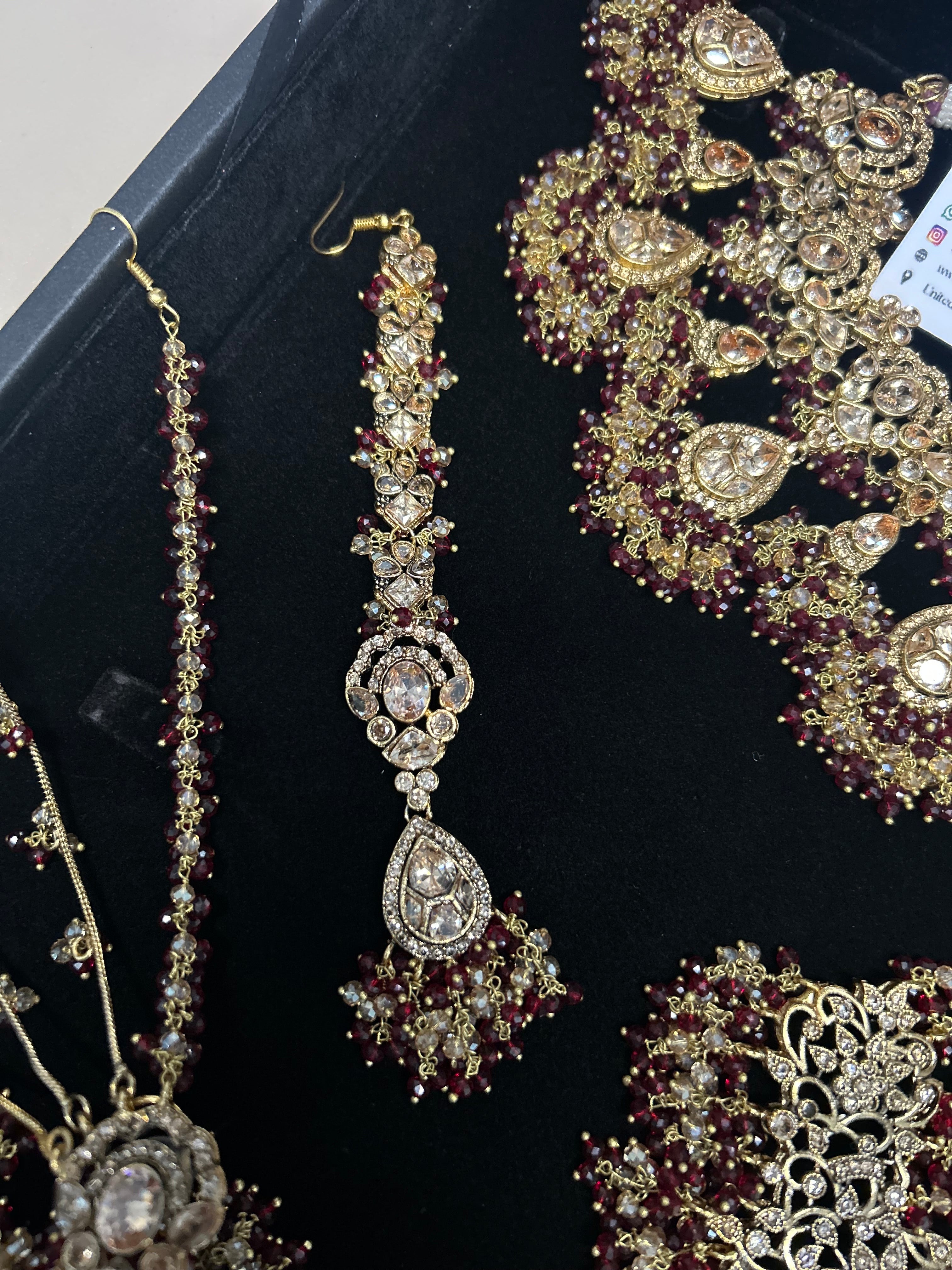 Style 3 - New Maroon and Gold Bridal Jewellery Set
