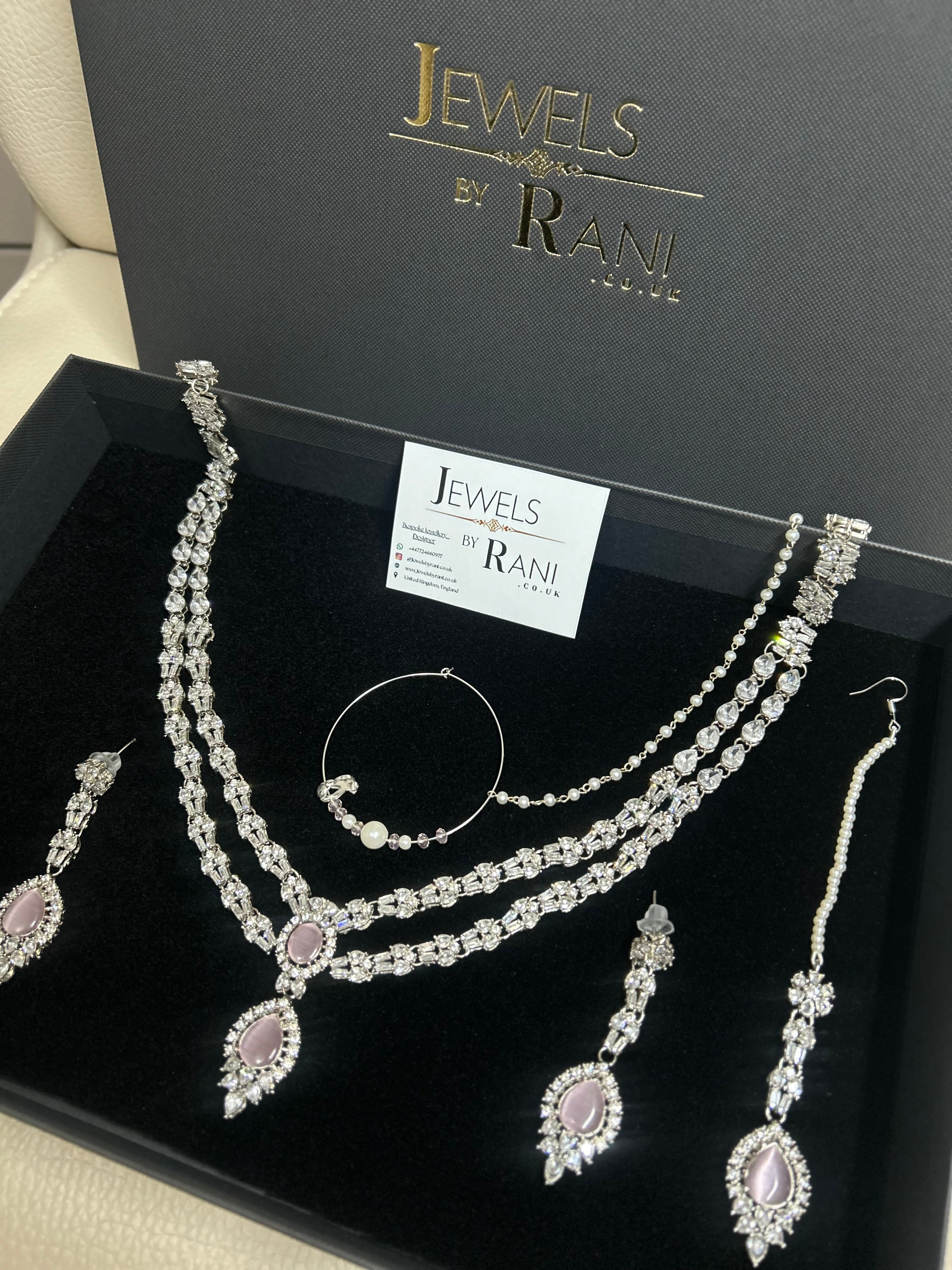 Beautiful Pink and Silver Statement Set