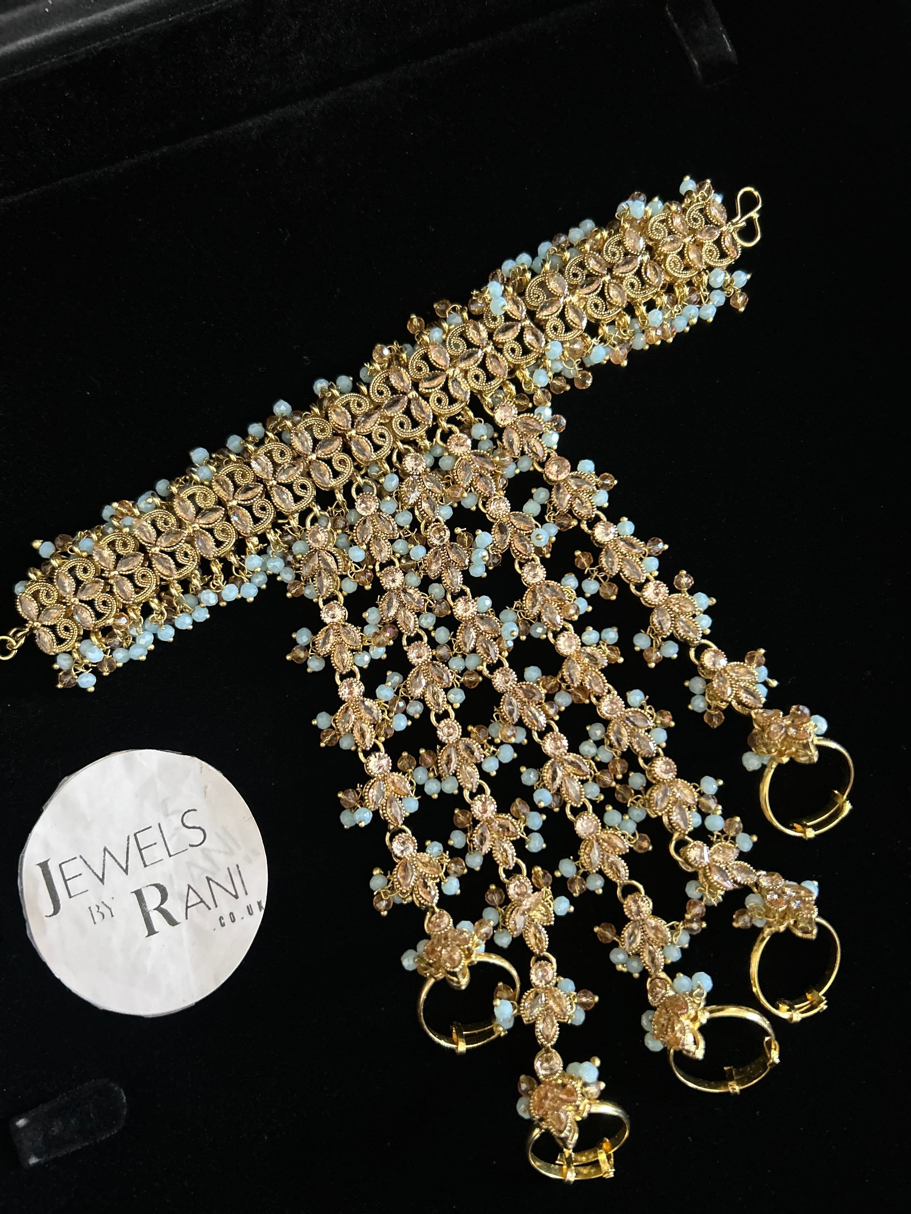 Any colour Pre Order 6 Weeks - 24crt Gold Plated Bridal Hand Piece ONLY |Angla