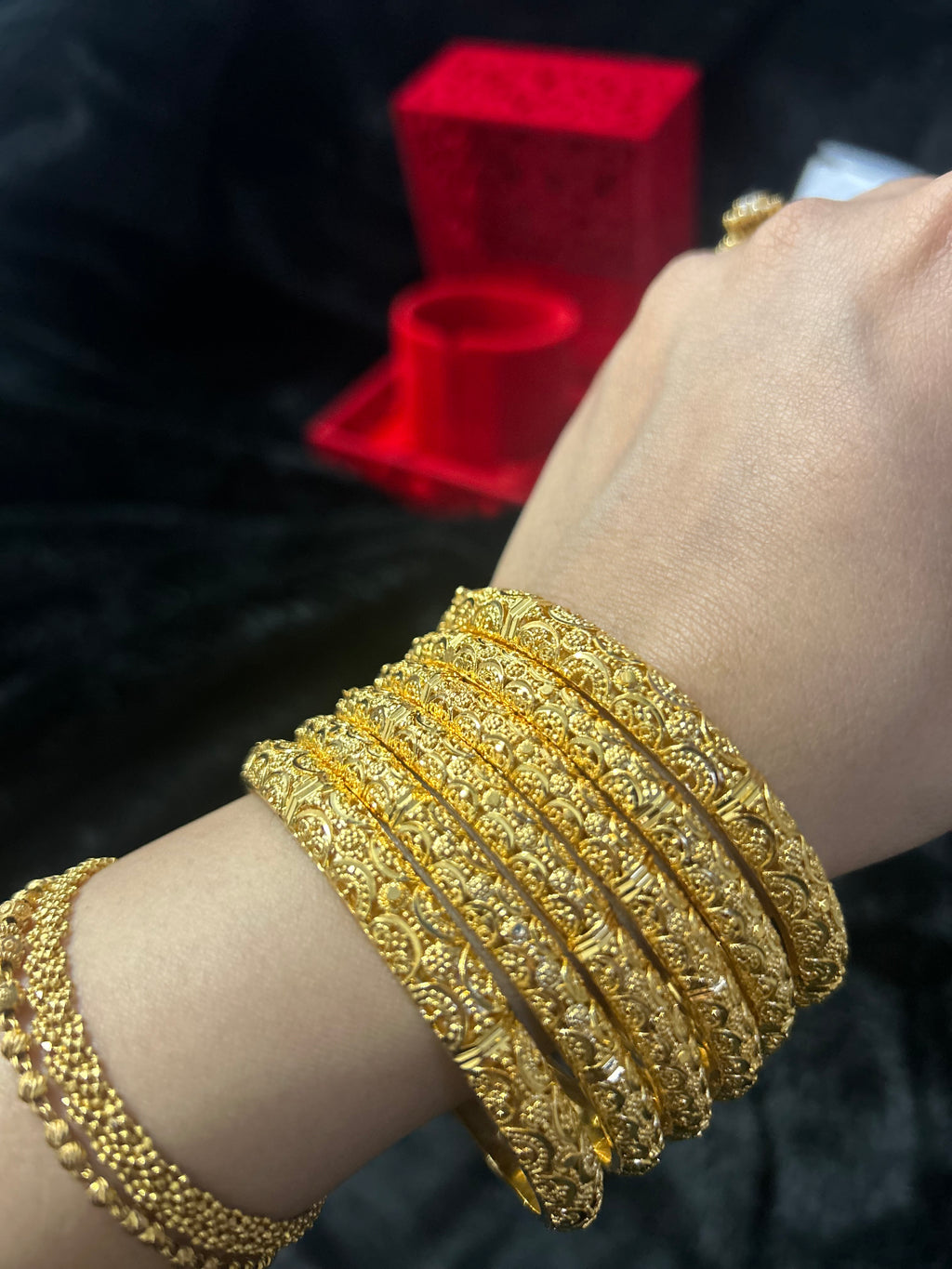 Gold Finish -Noor E Sona - Gold Plated - 6 Bangles