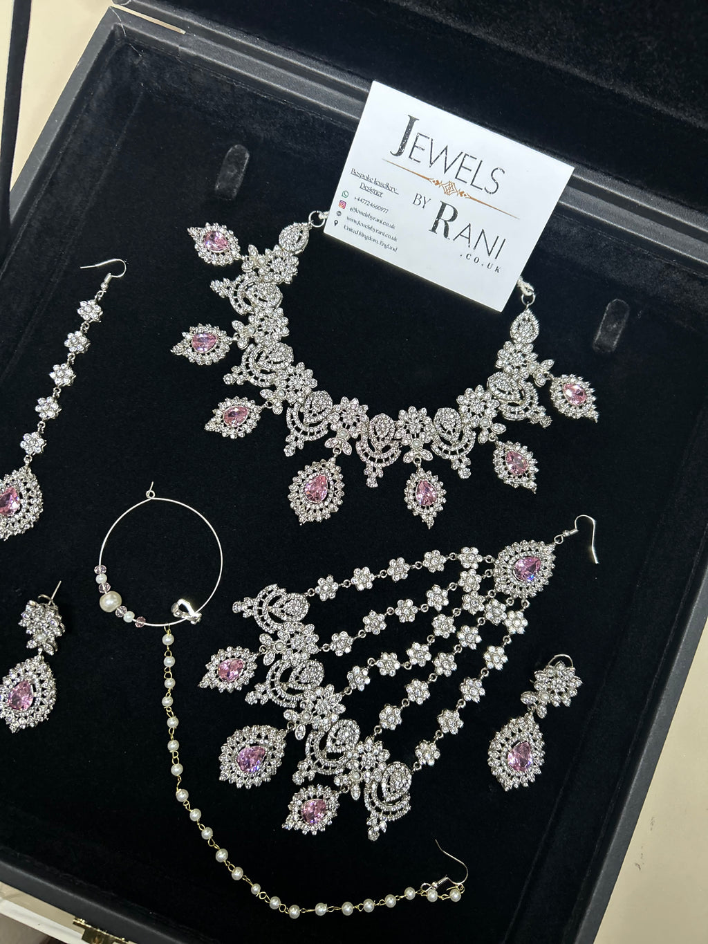 Trending, Baby Pink & Silver Statement Set Style 5207