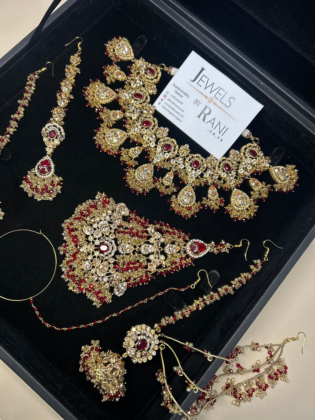 Style 4 - New Deep Red and Gold Bridal Jewellery Set