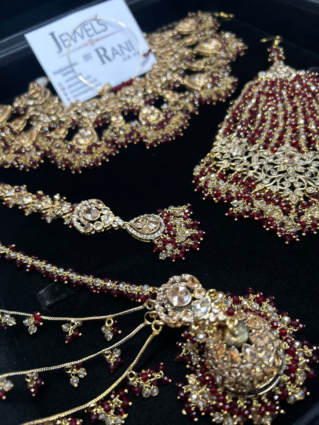 Style 3 - New Maroon and Gold Bridal Jewellery Set