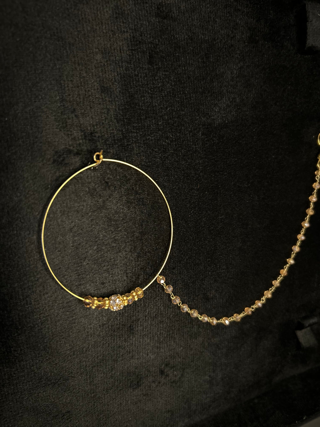 Detailed Gold Bridal Nose Ring Nathli Nose Hoop | Design 13