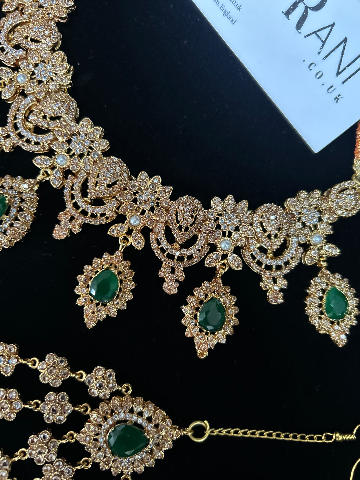 Trending, Emerald Green & Gold Statement Set Style 5207