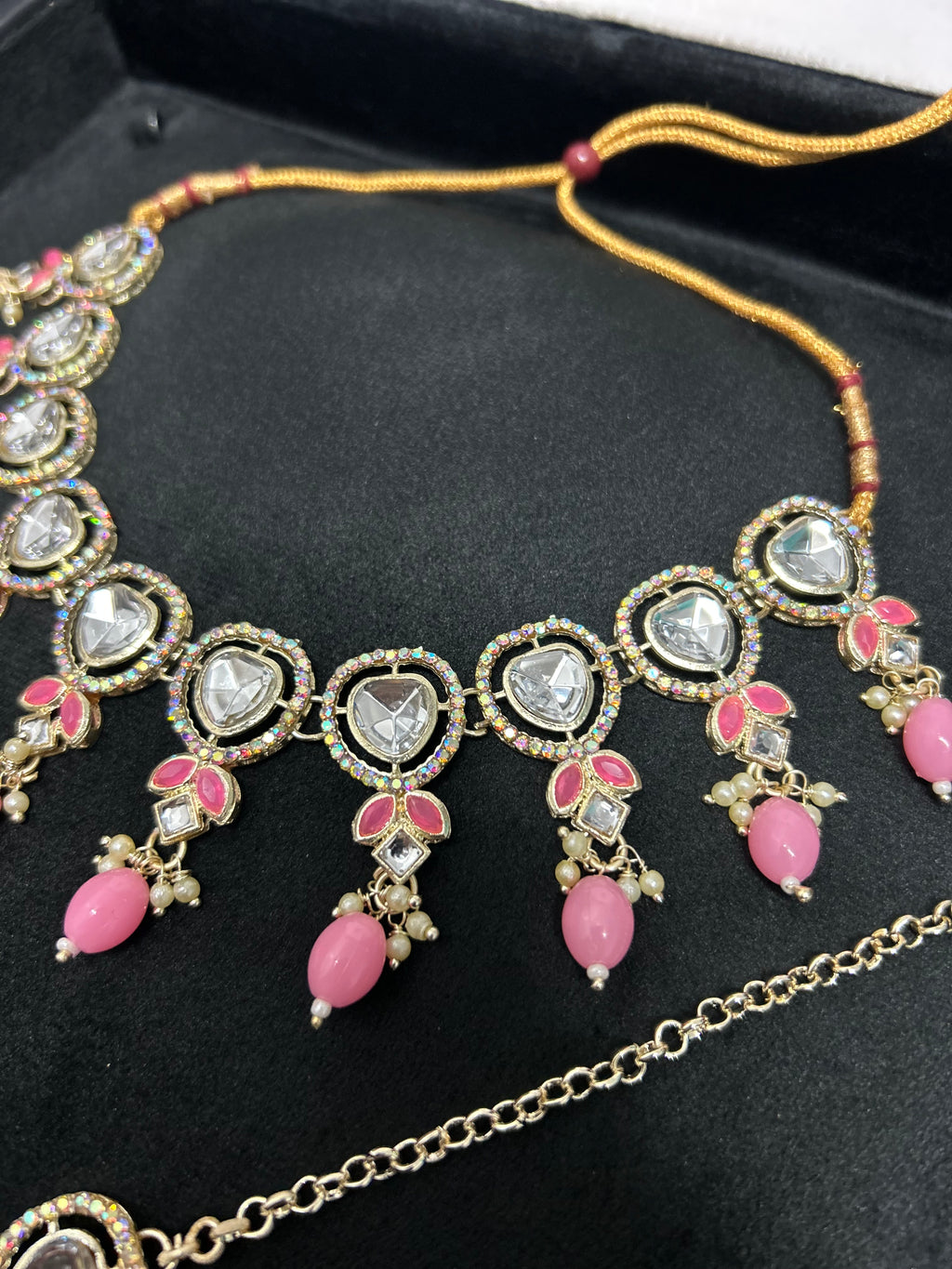 Baby Pink  Light Weight Necklace Set