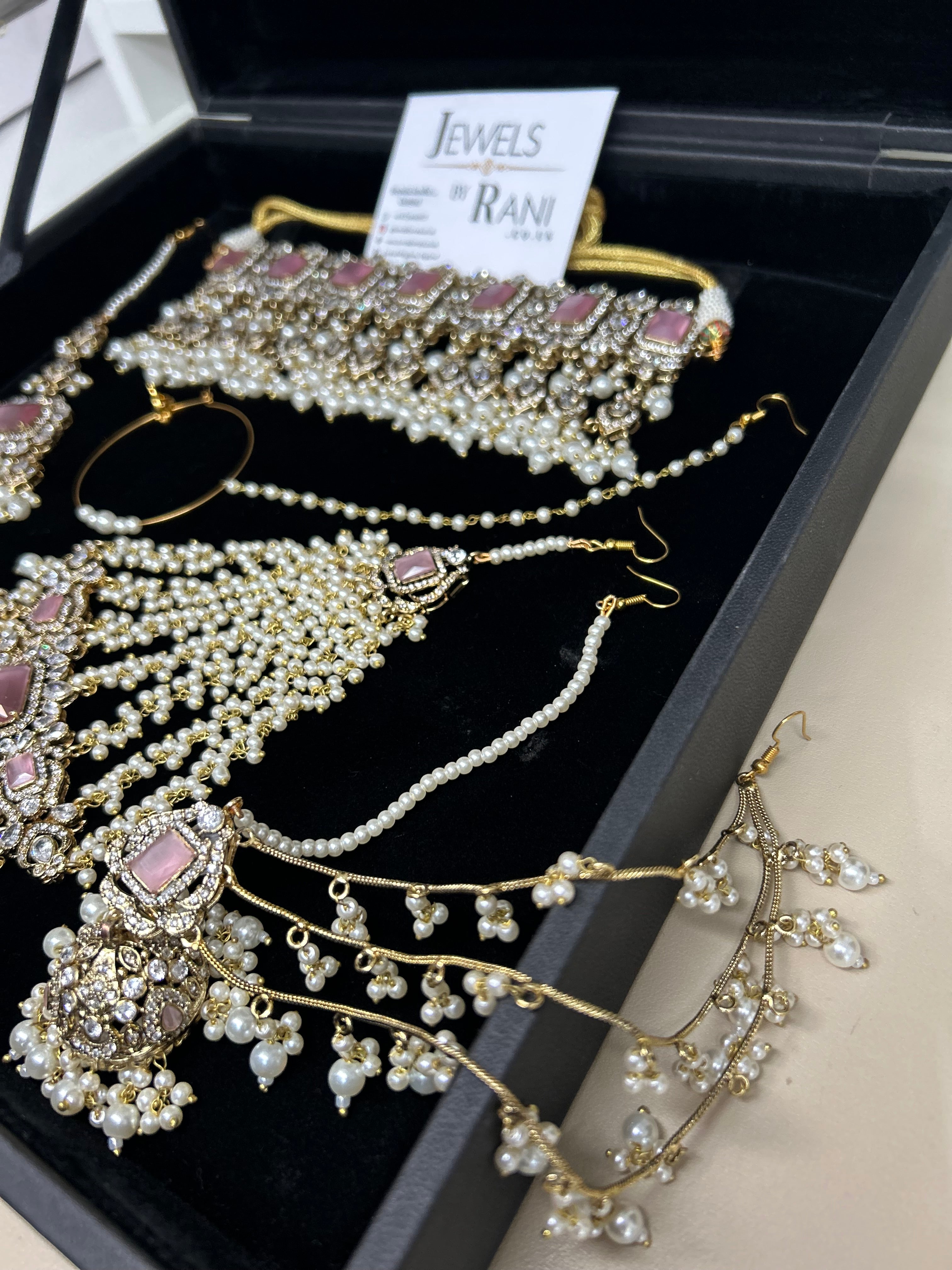 2026 Collection | Pink and White Choker Set + Saharas (Style 759)