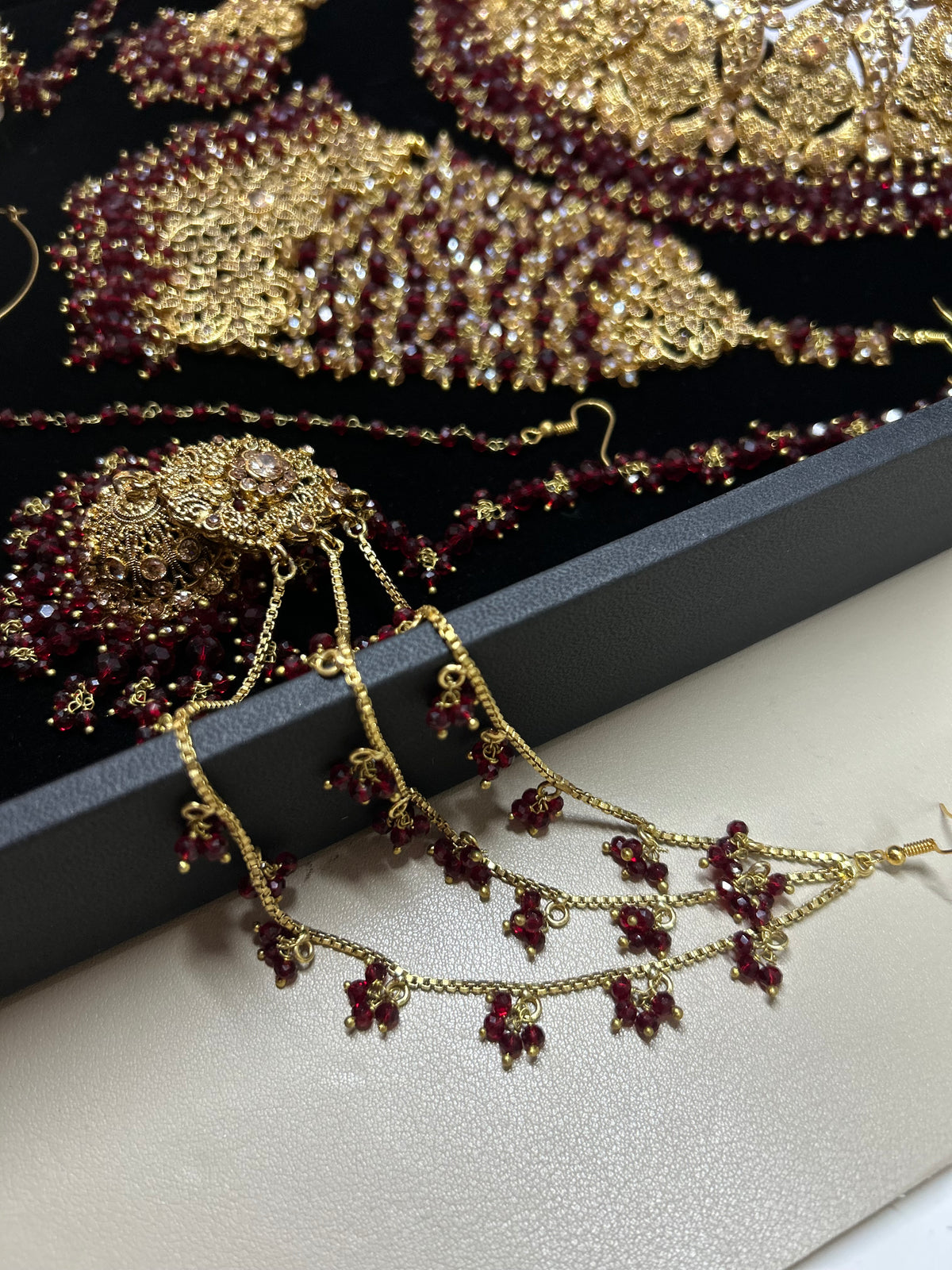 Trending Maroon Full Bridal Jewellery Set/ Style 385