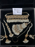 Pearly White & Gold Bridal Choker Jewellery Set Style 480