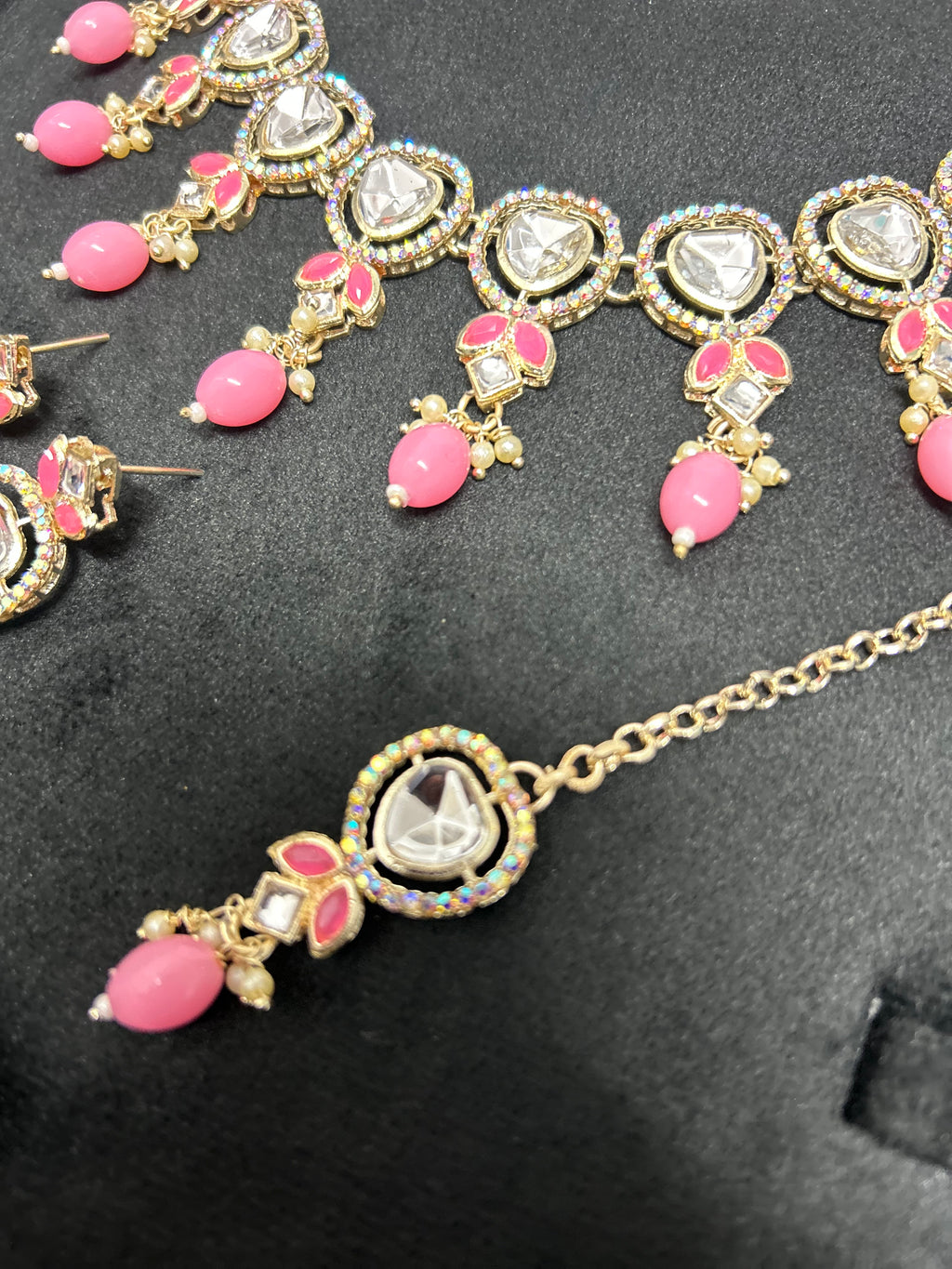 Baby Pink  Light Weight Necklace Set