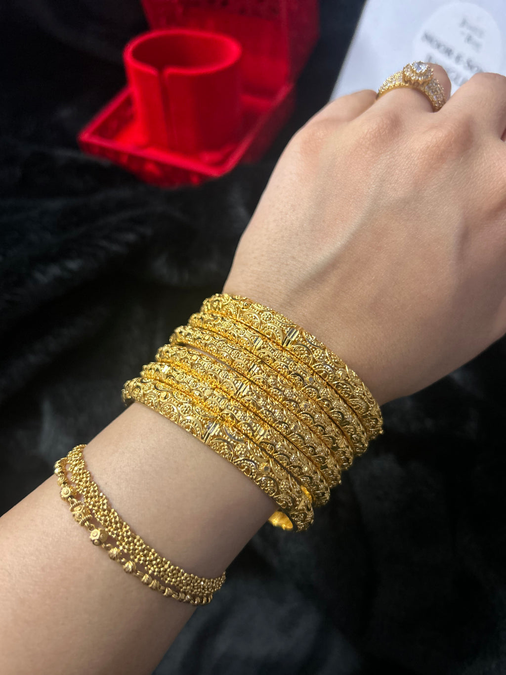 Gold Finish -Noor E Sona - Gold Plated - 6 Bangles