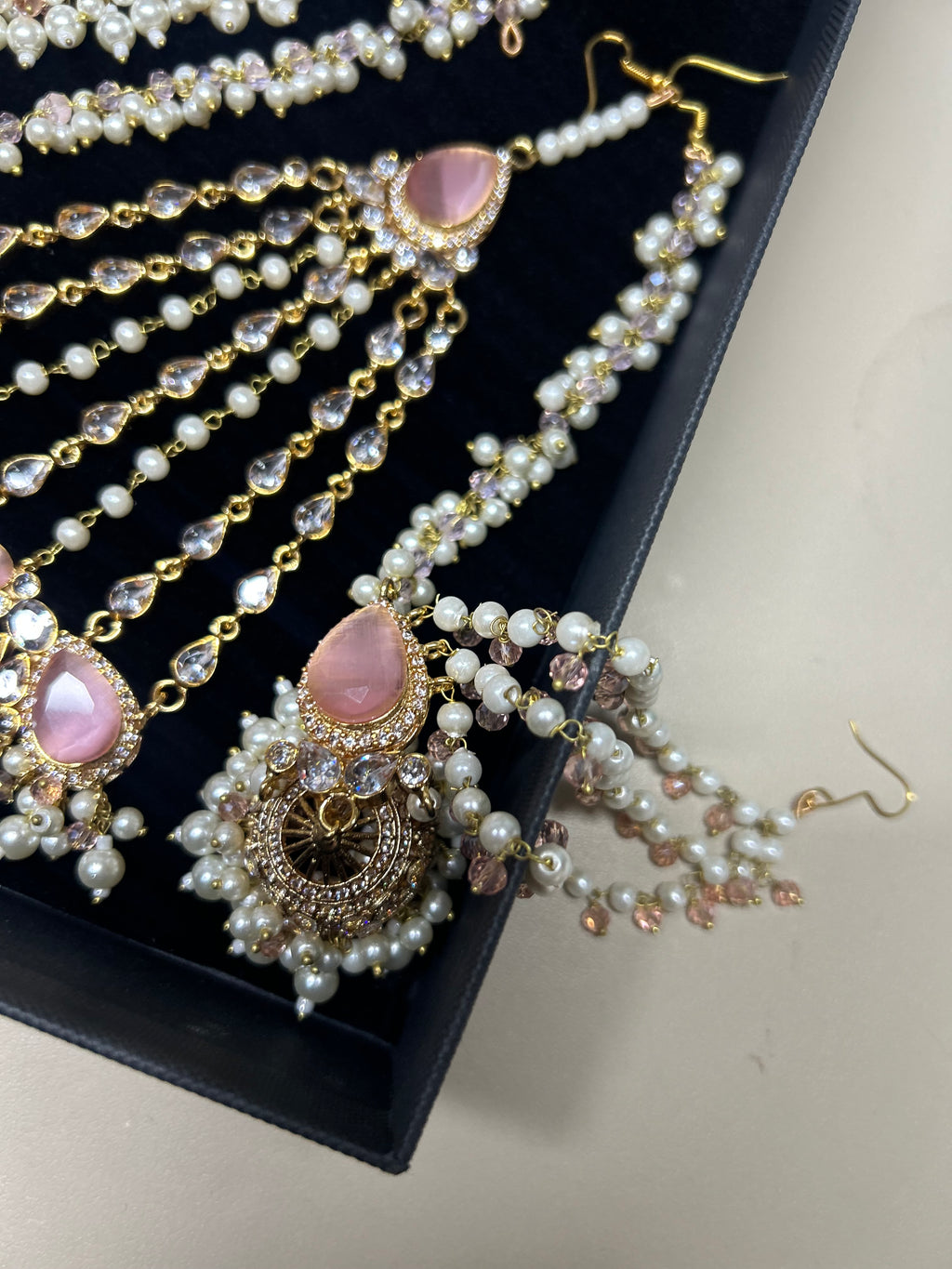 Trending Pink and White Necklace Set - Style 52905