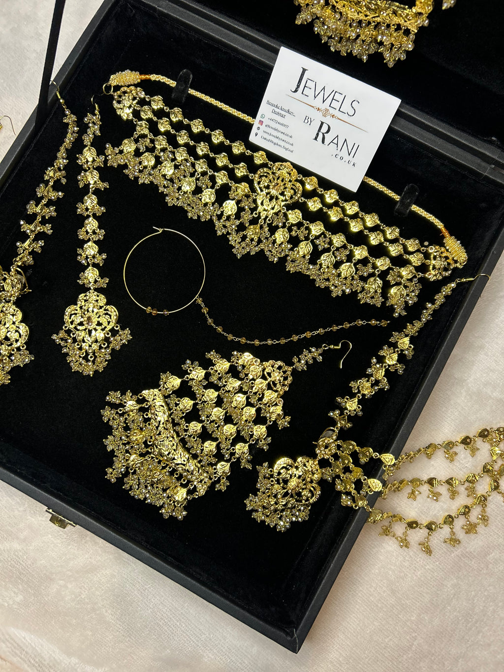 Vintage 22crt Gold Plated Gold Choker Set Mala Style 3859