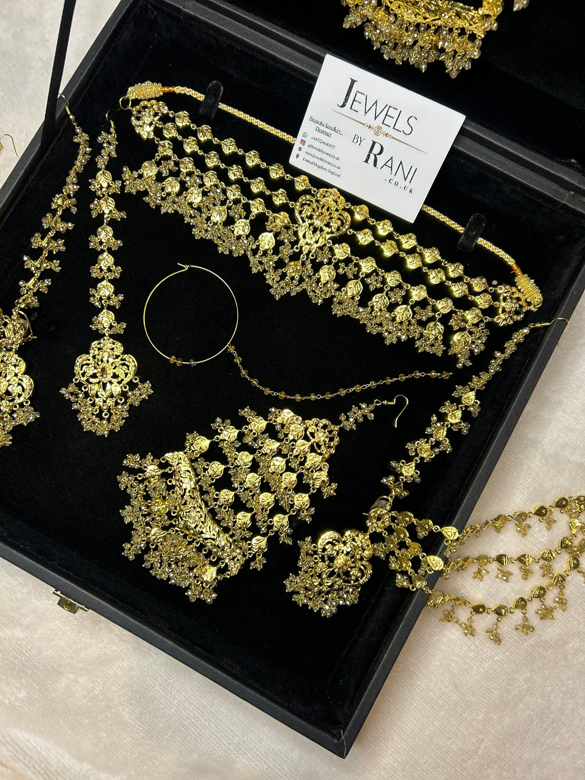Vintage 22crt Gold Plated Gold Choker Set Mala Style 3859