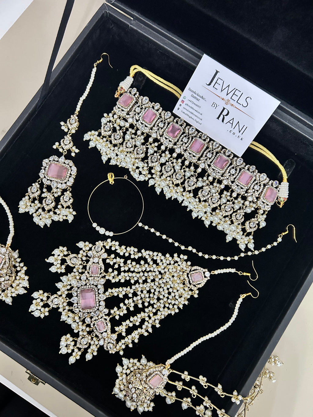2026 Collection | Pink and White Choker Set + Saharas (Style 759)