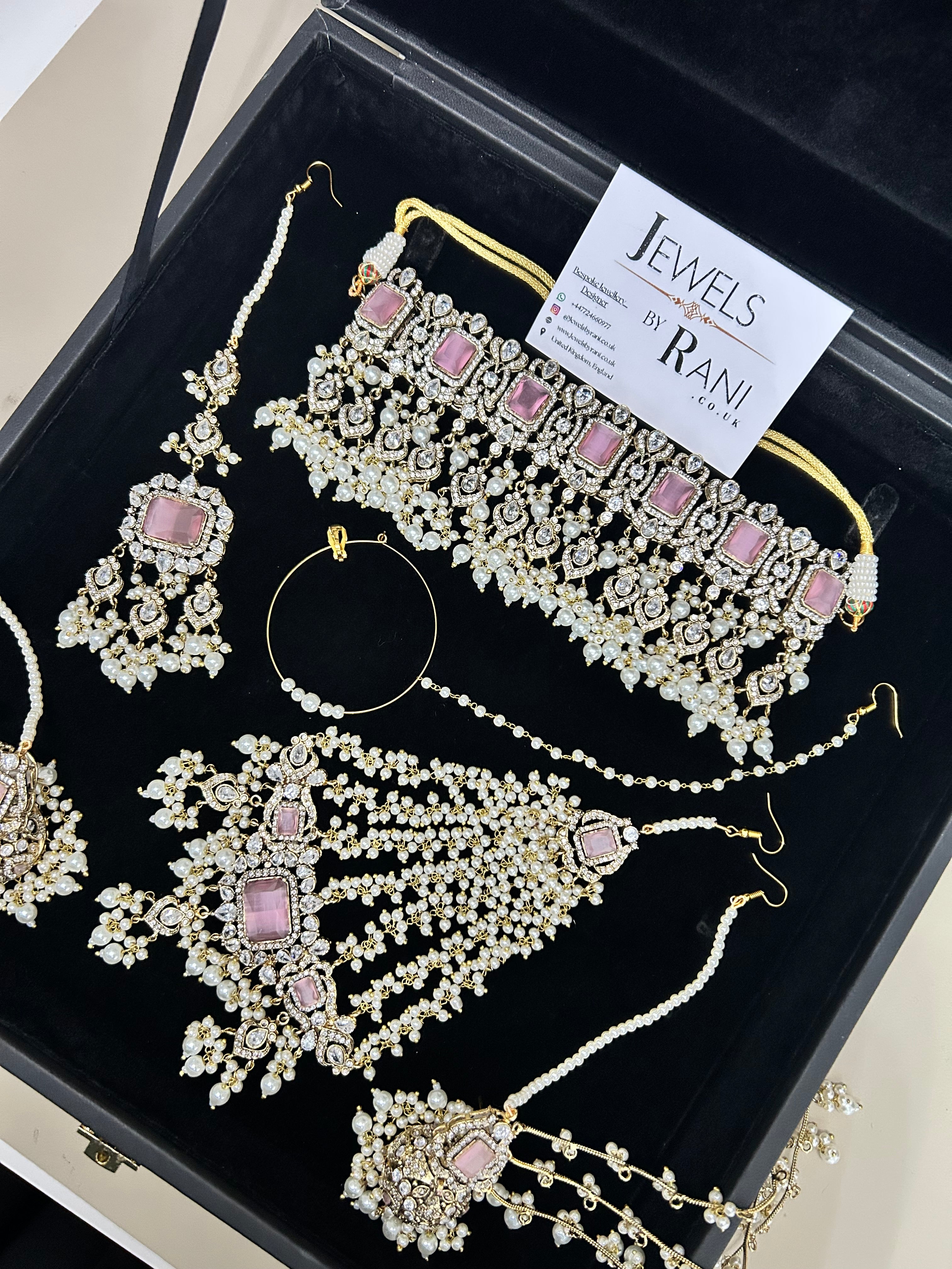 2026 Collection | Pink and White Choker Set + Saharas (Style 759)