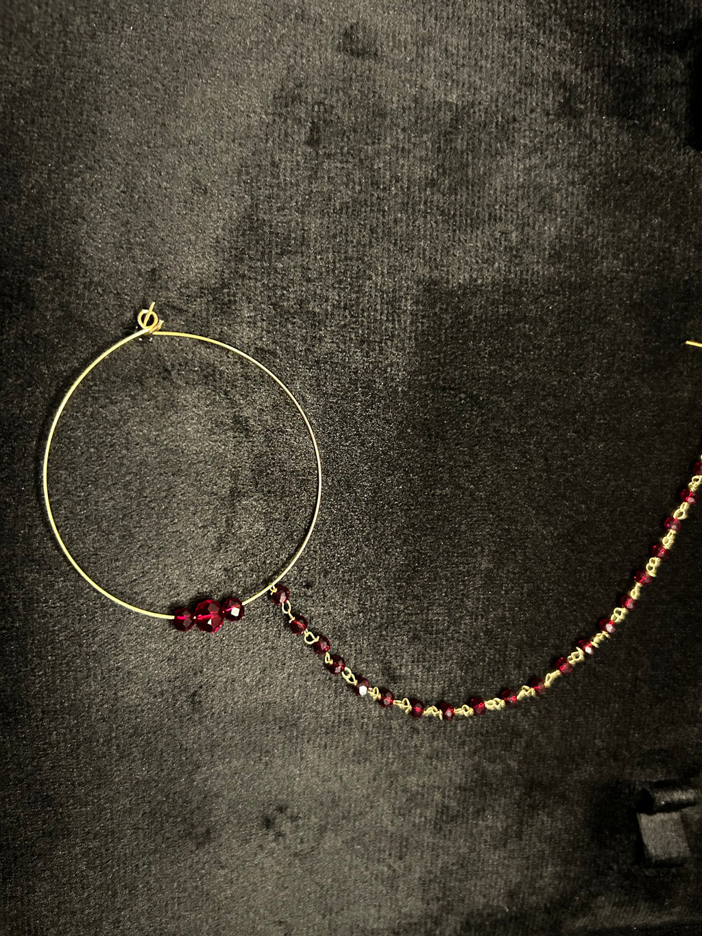 Maroon Bridal Nose Ring Nathli Nose Hoop | Design 8