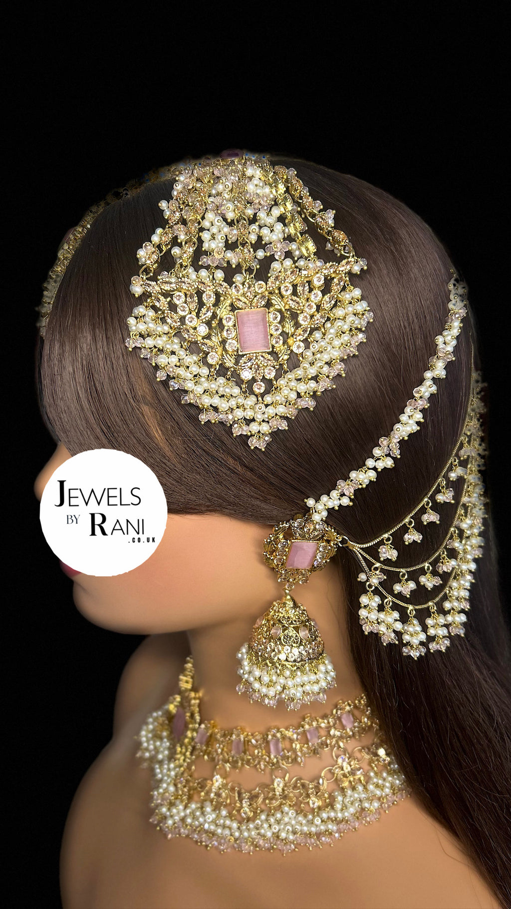 New Pink and White Choker or Necklace Set - Style 994