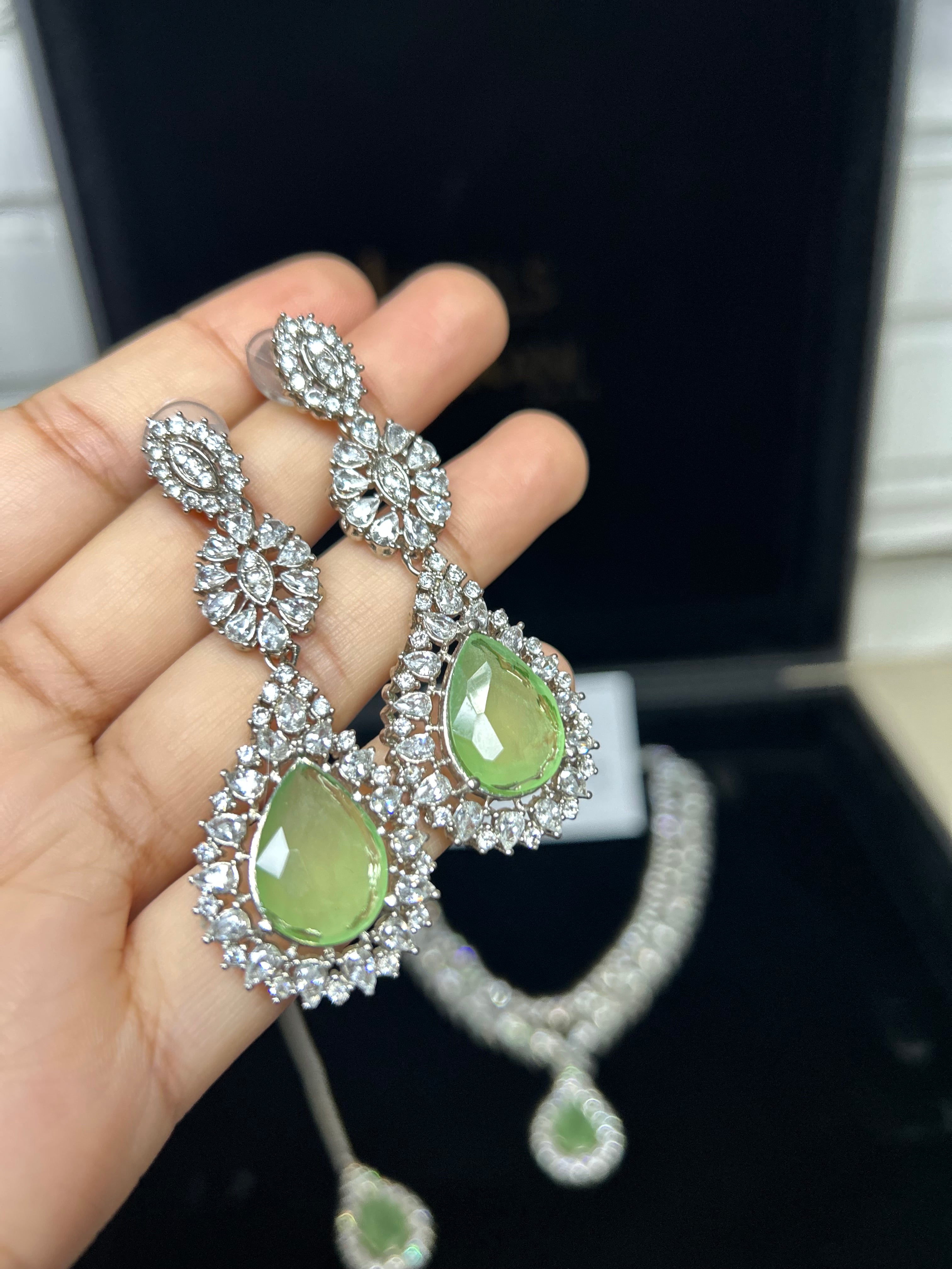 Pre Order 6 Weeks - Beautiful Sage Green / Bridal Jewellery Set