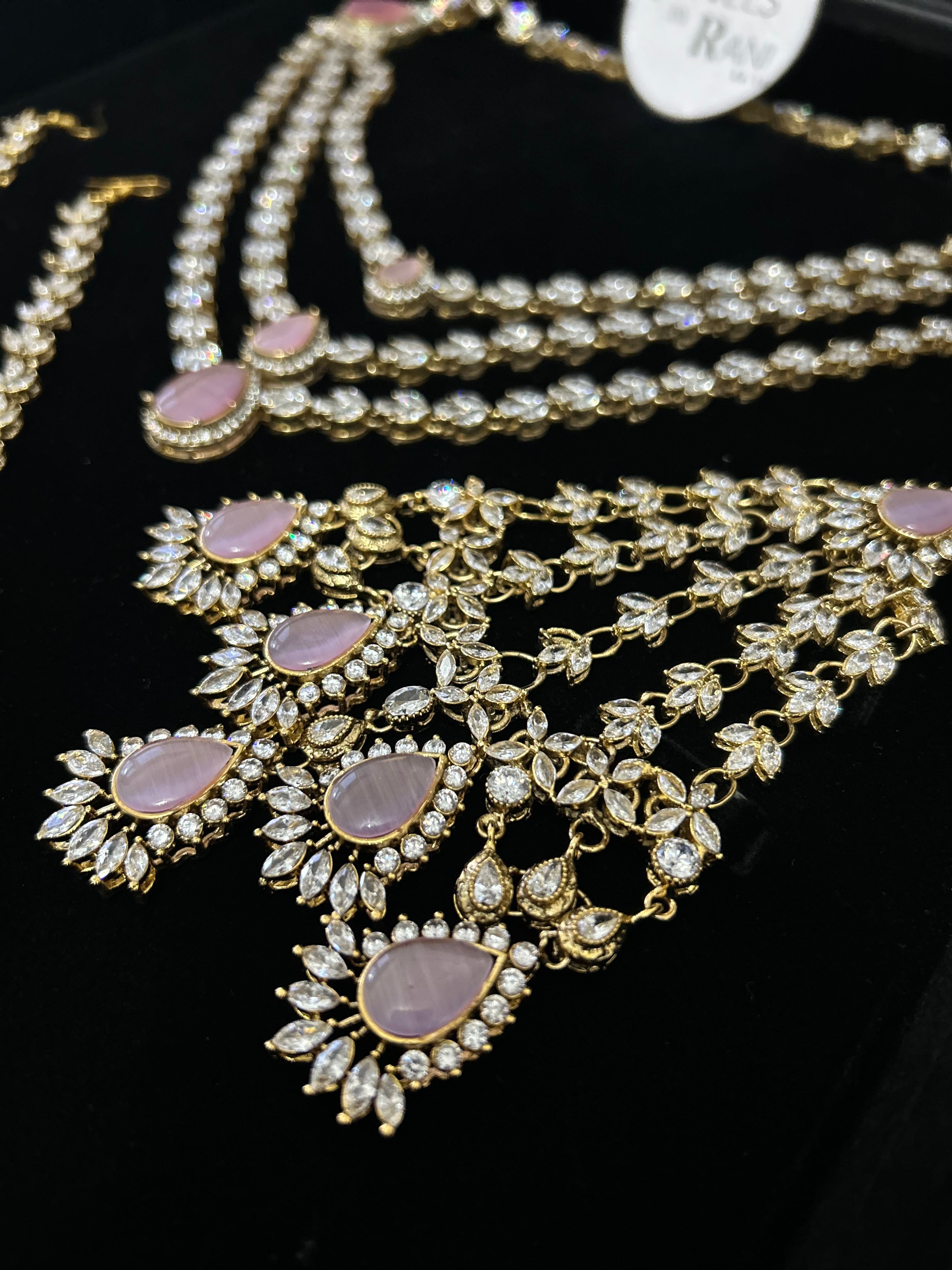 24crt Gold Plated - Beautiful Pink Statement Set