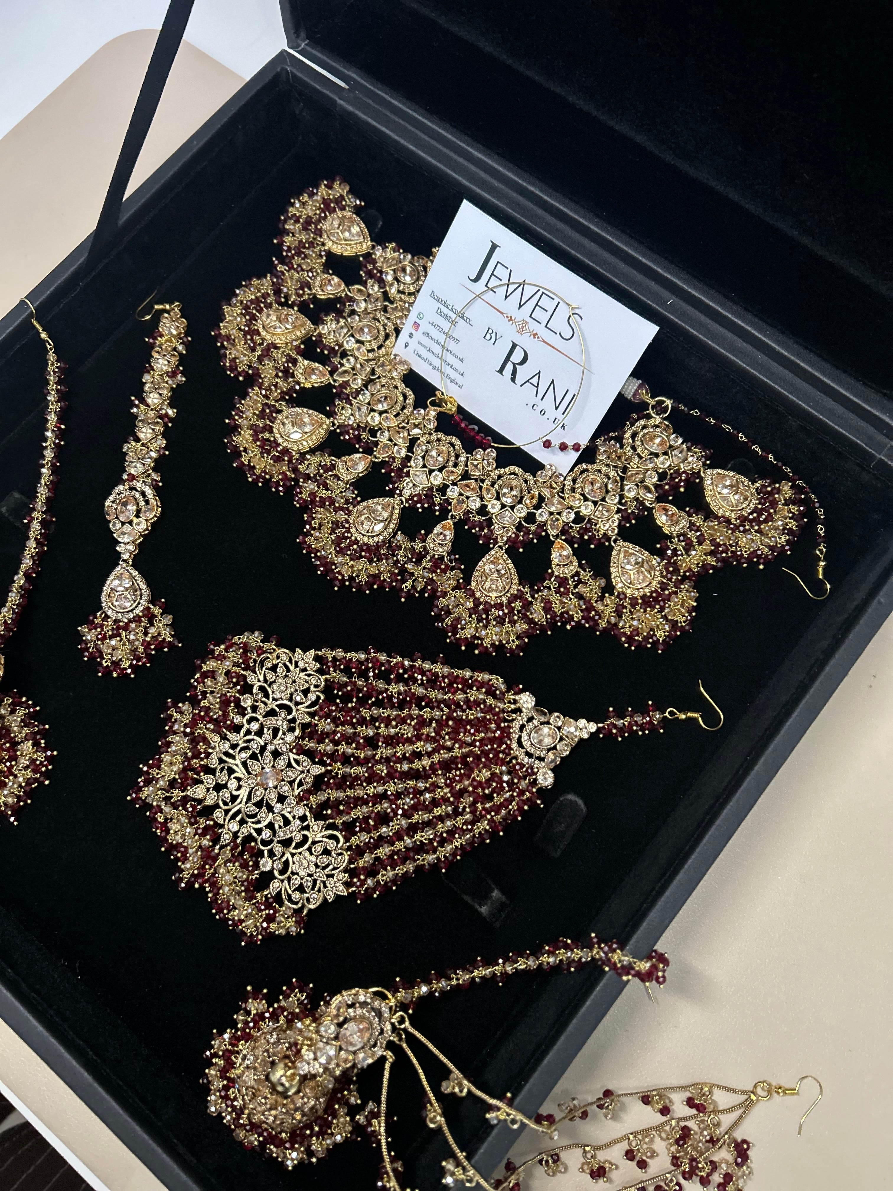 Style 3 - New Maroon and Gold Bridal Jewellery Set