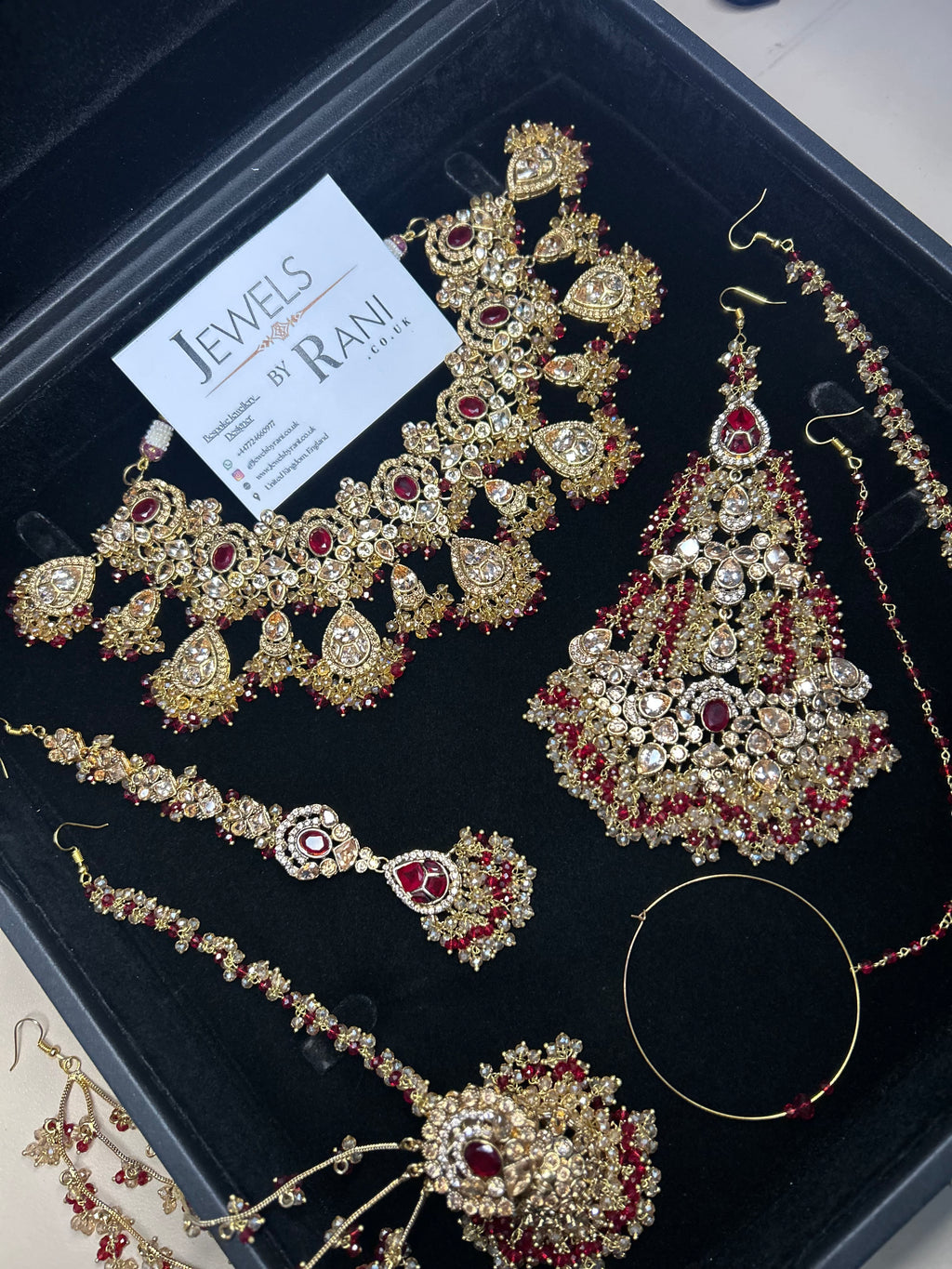 Style 4 - New Deep Red and Gold Bridal Jewellery Set