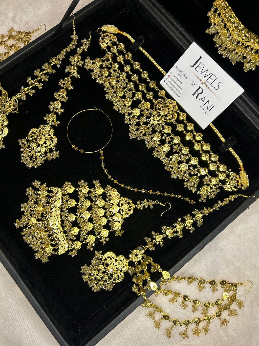 Vintage 22crt Gold Plated Gold Choker Set Mala Style 3859