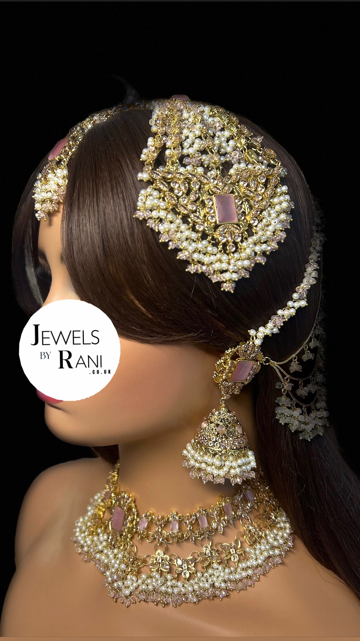 New Pink and White Choker or Necklace Set - Style 994
