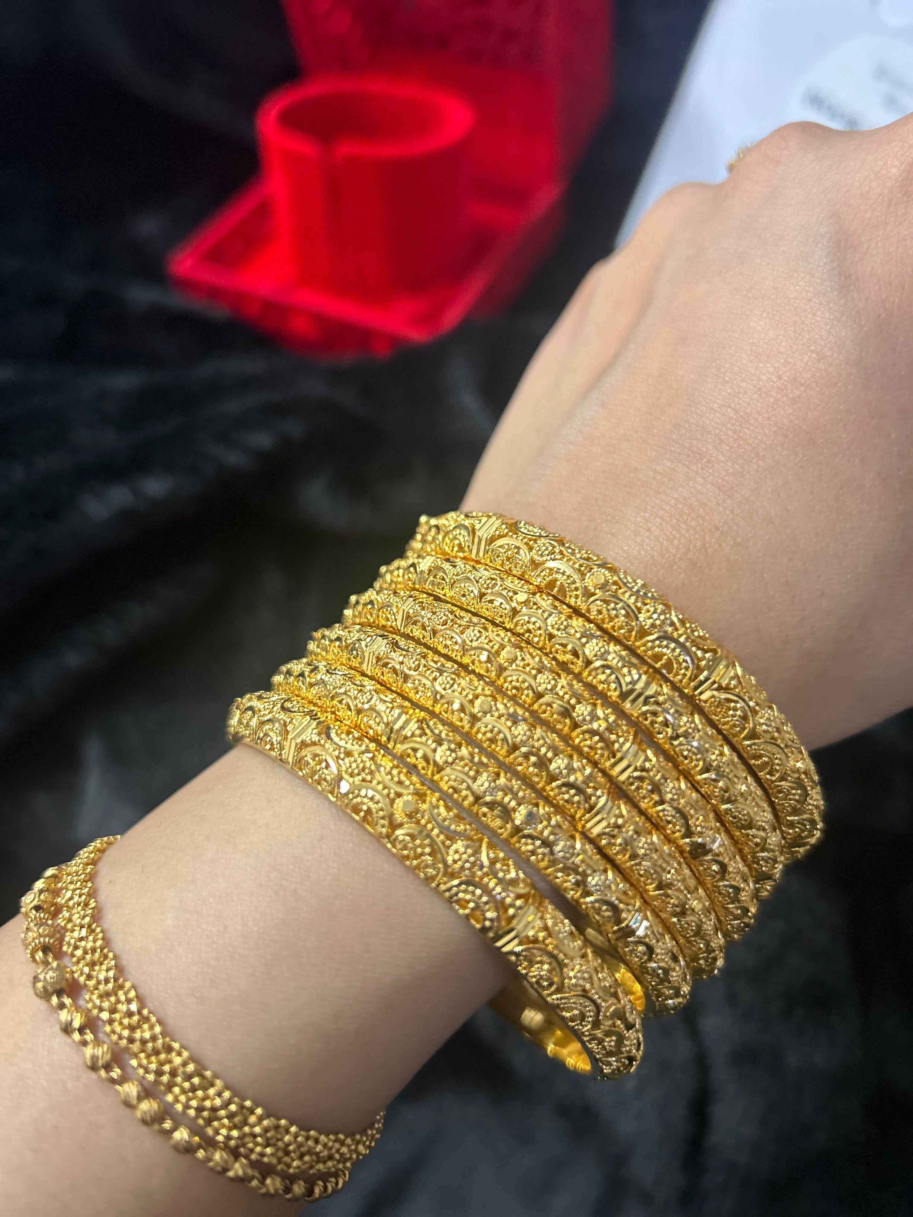 Gold Finish -Noor E Sona - Gold Plated - 6 Bangles
