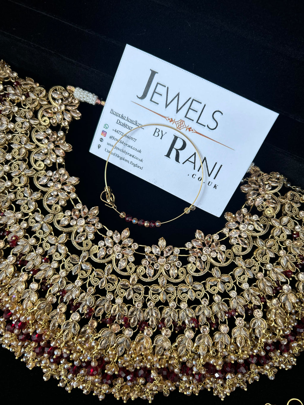 Pre order 6 Weeks - 22crt Gold Plated  - Maroon and Gold Bridal Set