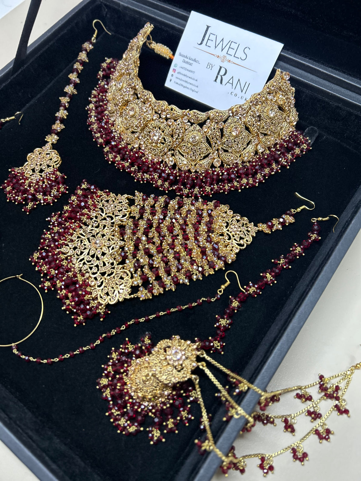 Trending Maroon Full Bridal Jewellery Set/ Style 385