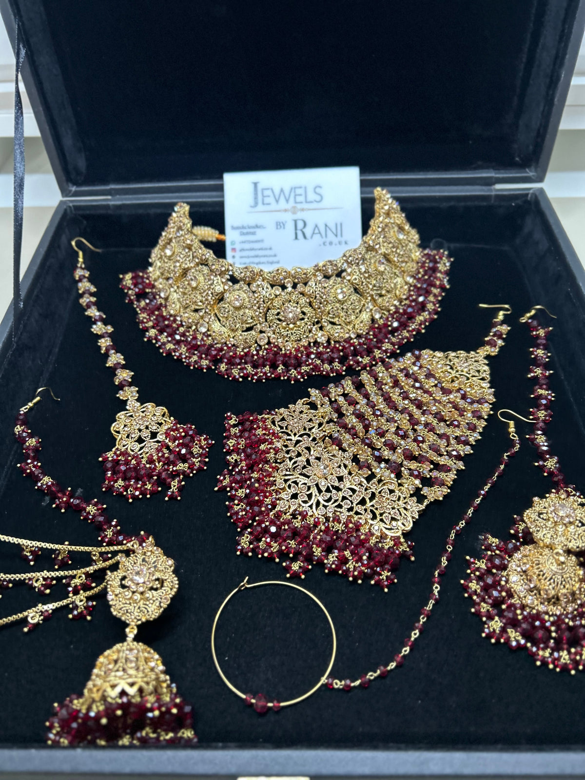 Trending Maroon Full Bridal Jewellery Set/ Style 385