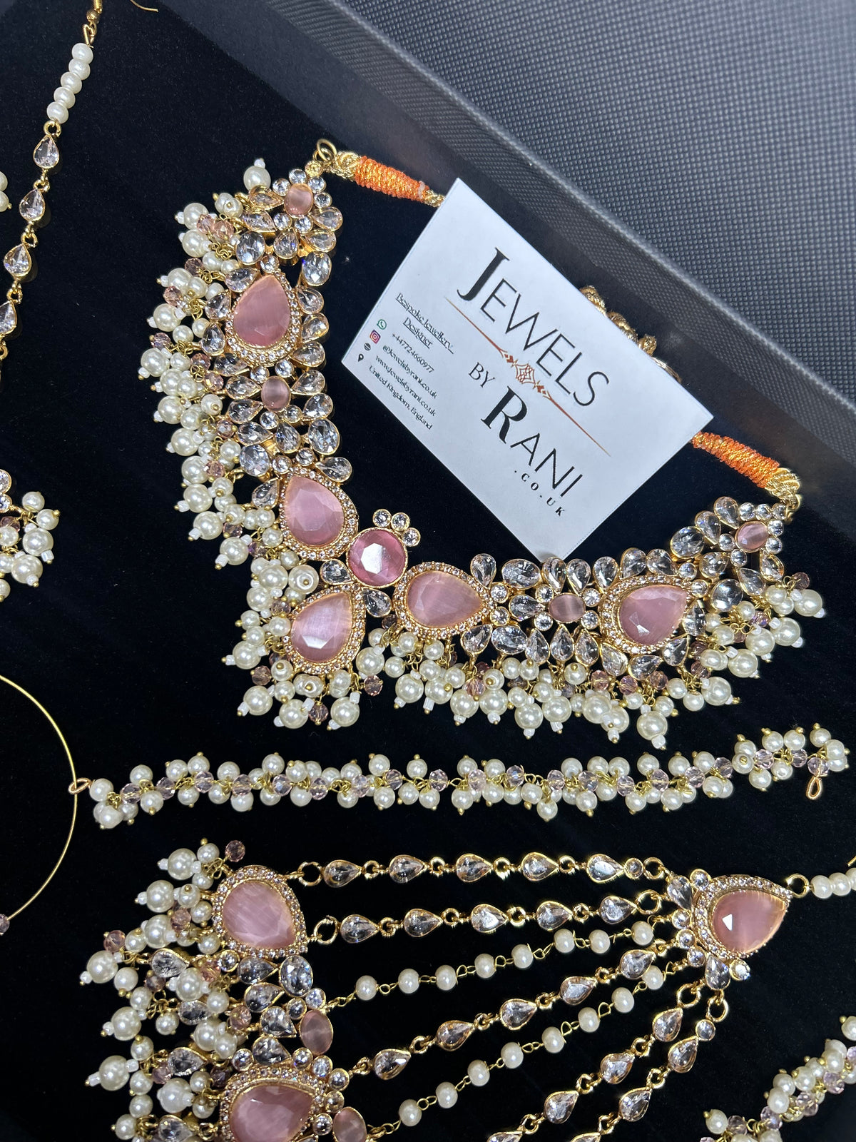 Trending Pink and White Necklace Set - Style 52905