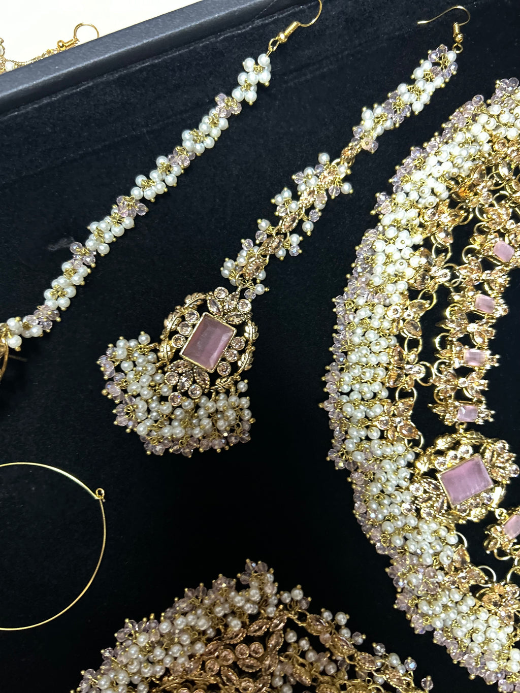 New Pink and White Choker or Necklace Set - Style 994