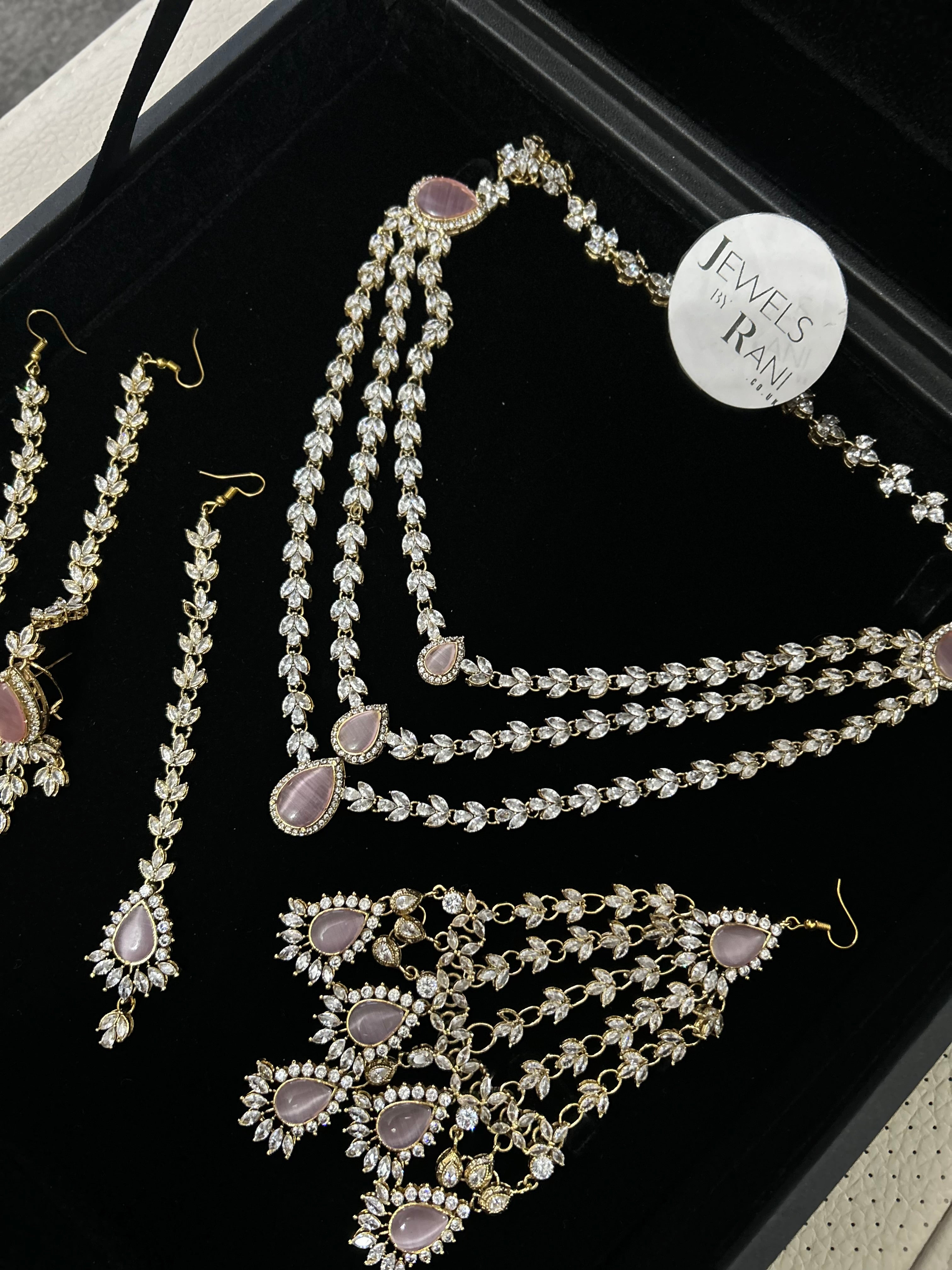 24crt Gold Plated - Beautiful Pink Statement Set