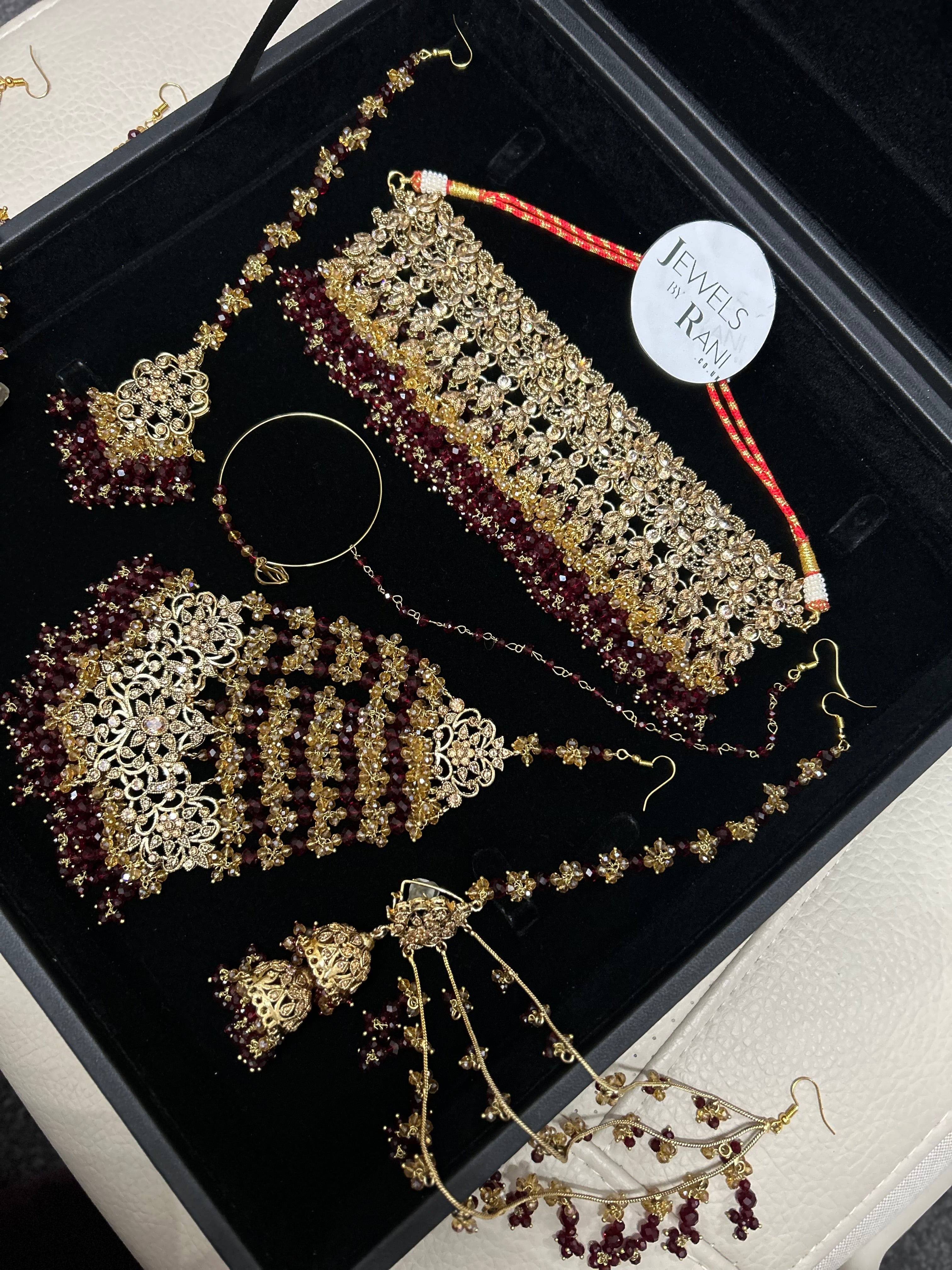 Need it for 30th June - Norway order - Gold Plated Choker set Deep Red and Gold