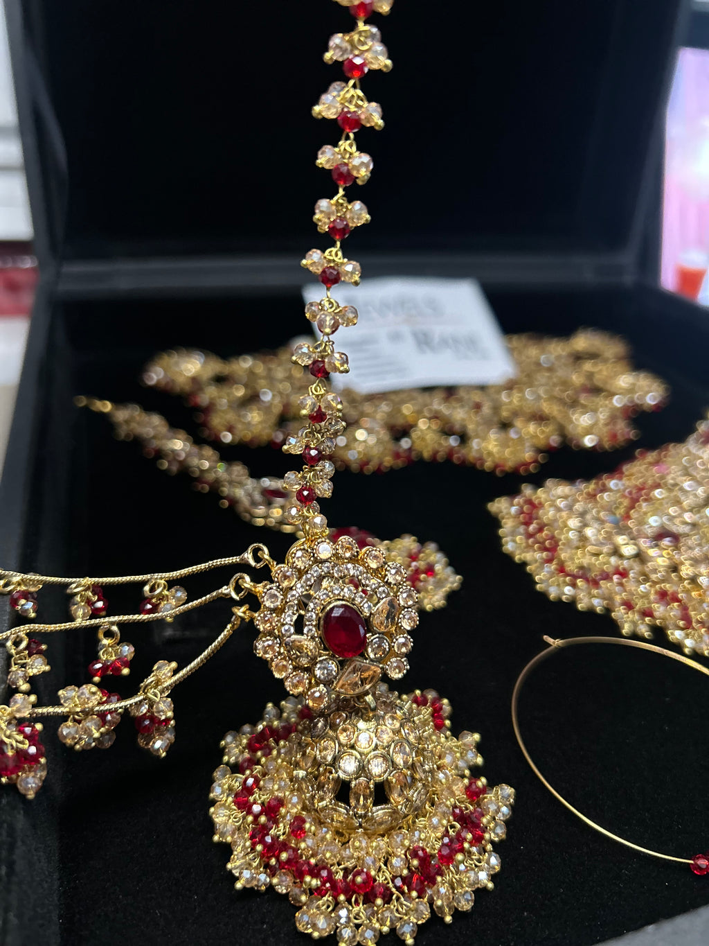 Style 4 - New Deep Red and Gold Bridal Jewellery Set