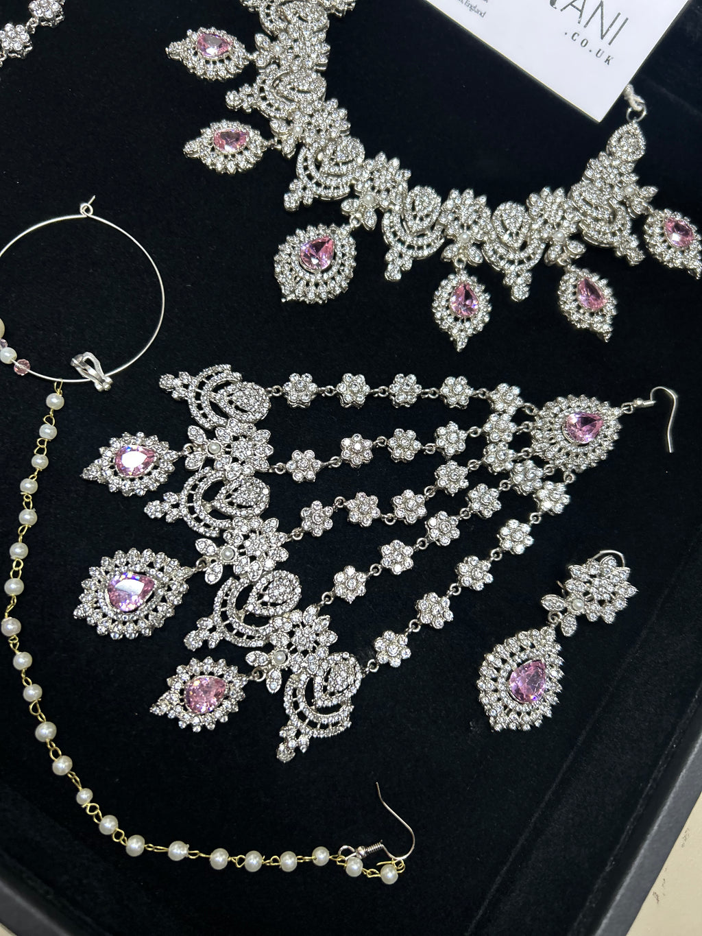Trending, Baby Pink & Silver Statement Set Style 5207
