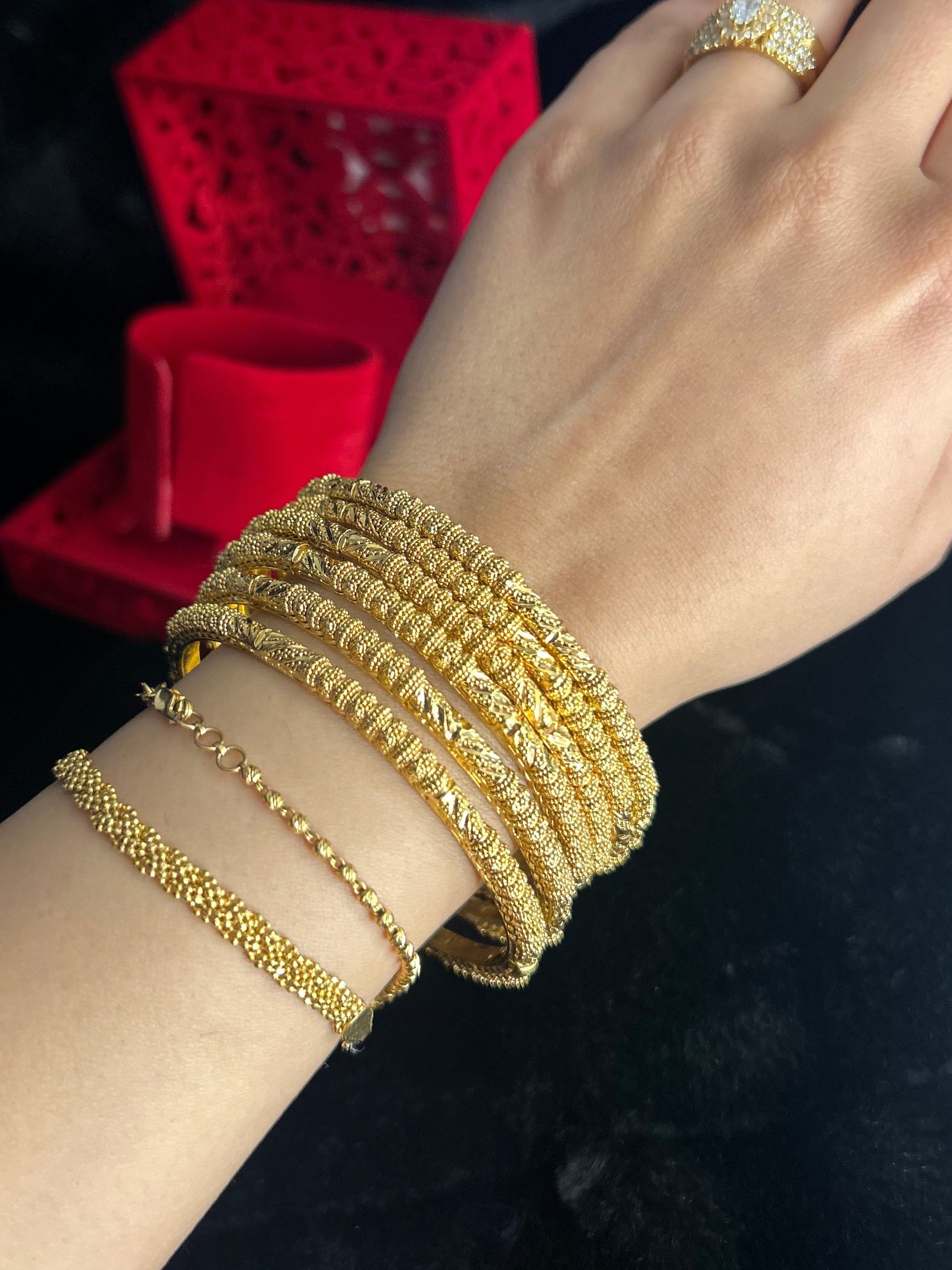 Antique Gold - Ishq e Sona Bangles - Gold Plated - 6 Bangles