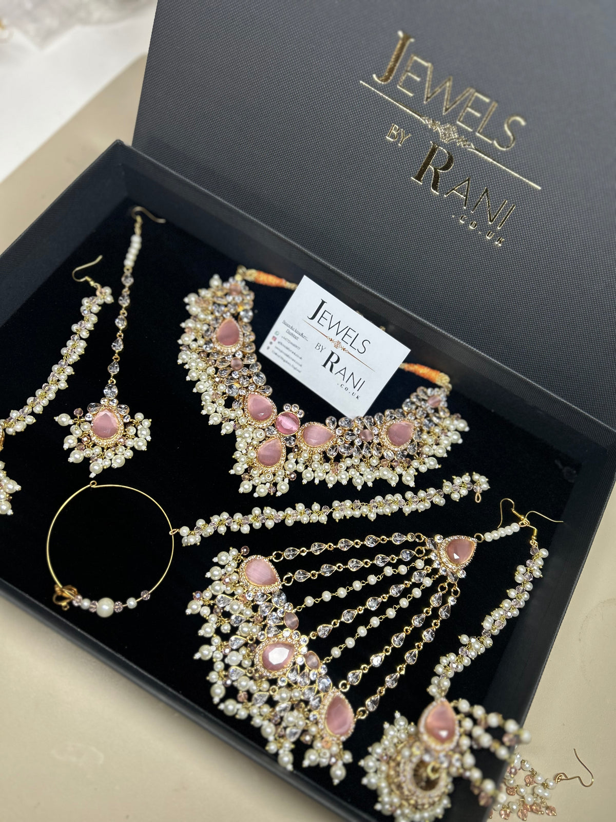Trending Pink and White Necklace Set - Style 52905
