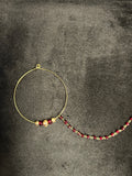 Maroon and Gold Bridal Nose Ring Nathli Nose Hoop | Design 7