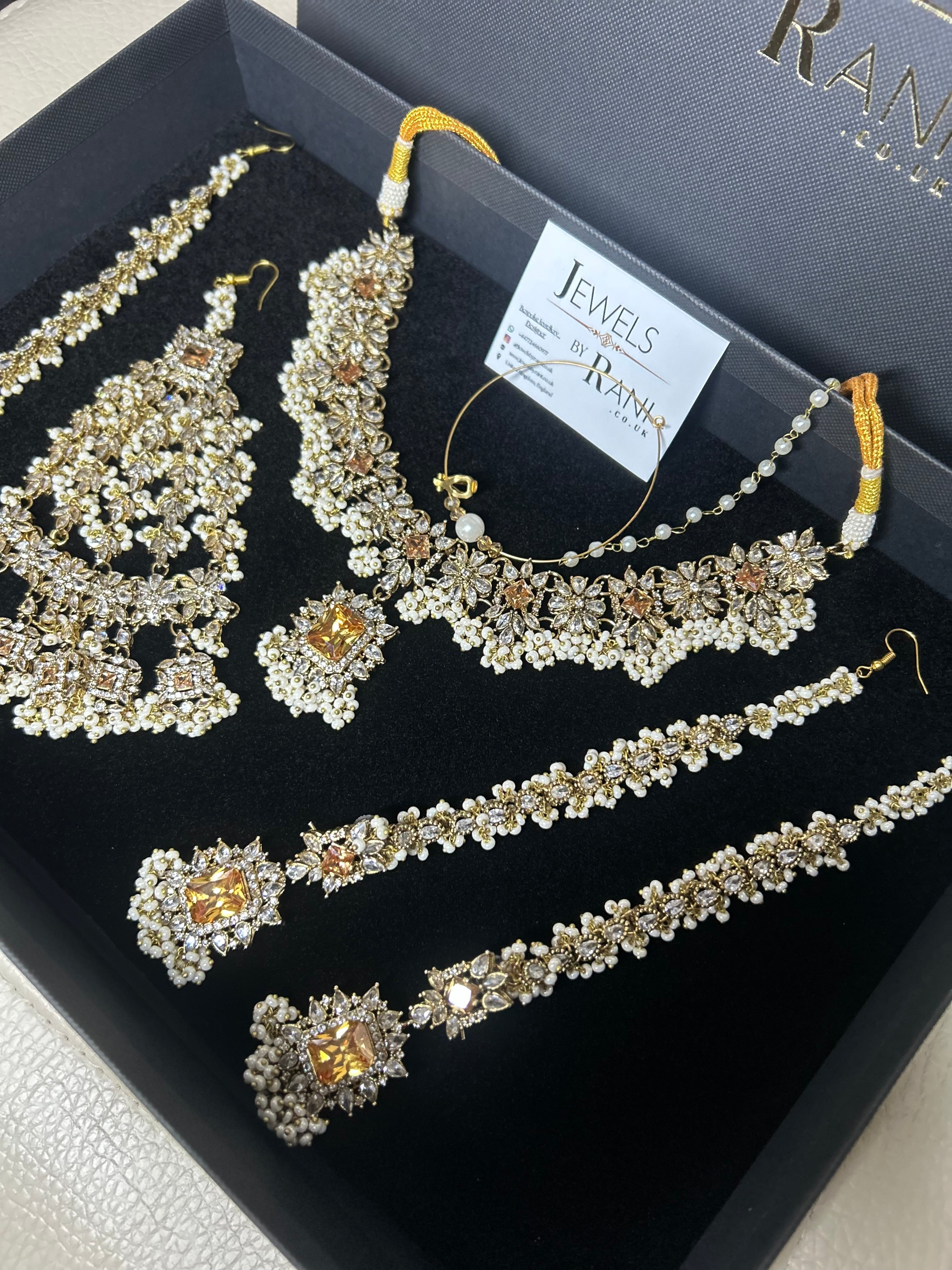 Stunning White and Gold Statement Set | Walima Set
