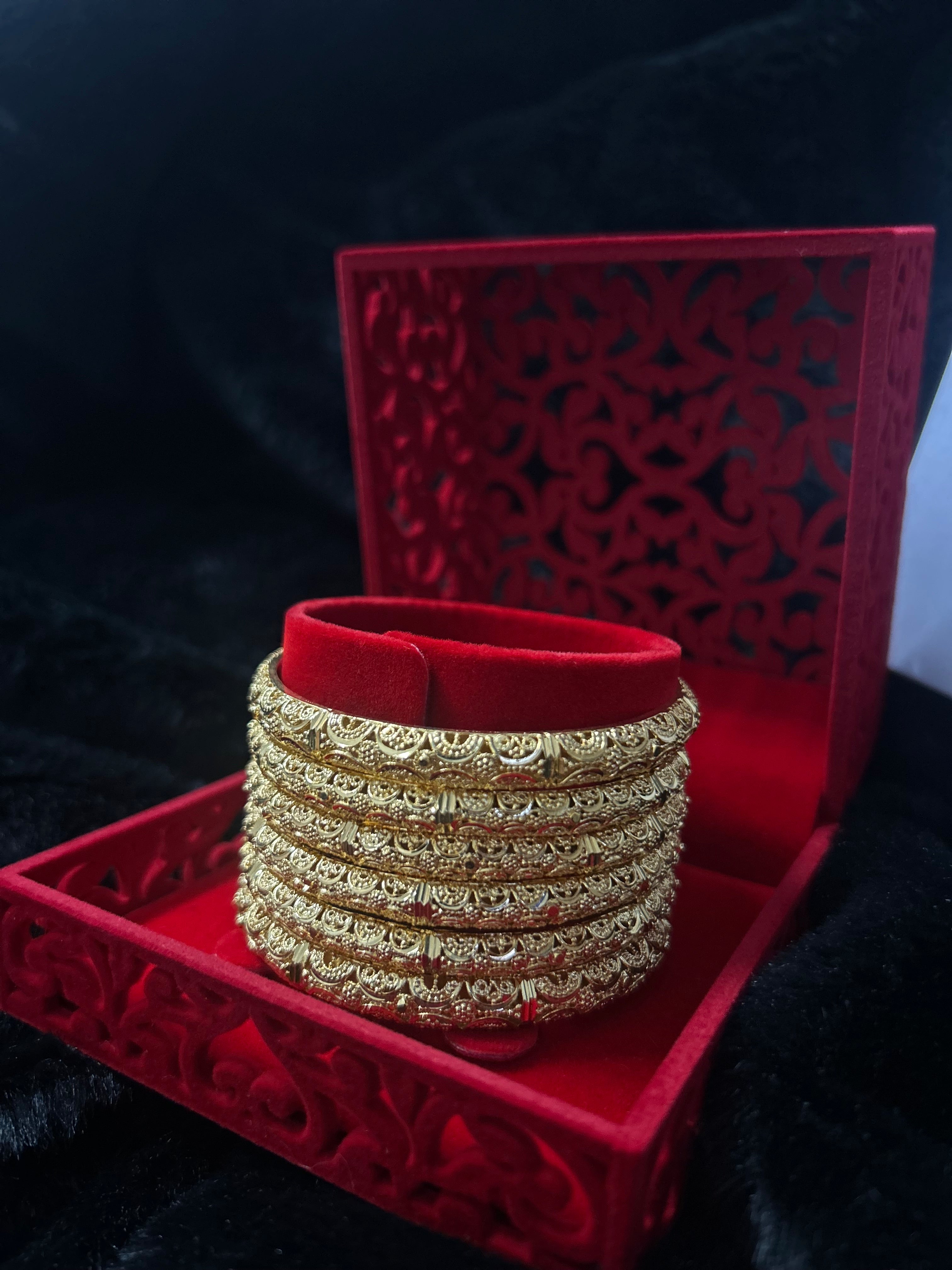 Gold Finish -Noor E Sona - Gold Plated - 6 Bangles