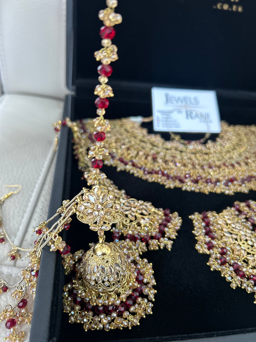 Pre order 6 Weeks - 22crt Gold Plated  - Maroon and Gold Bridal Set