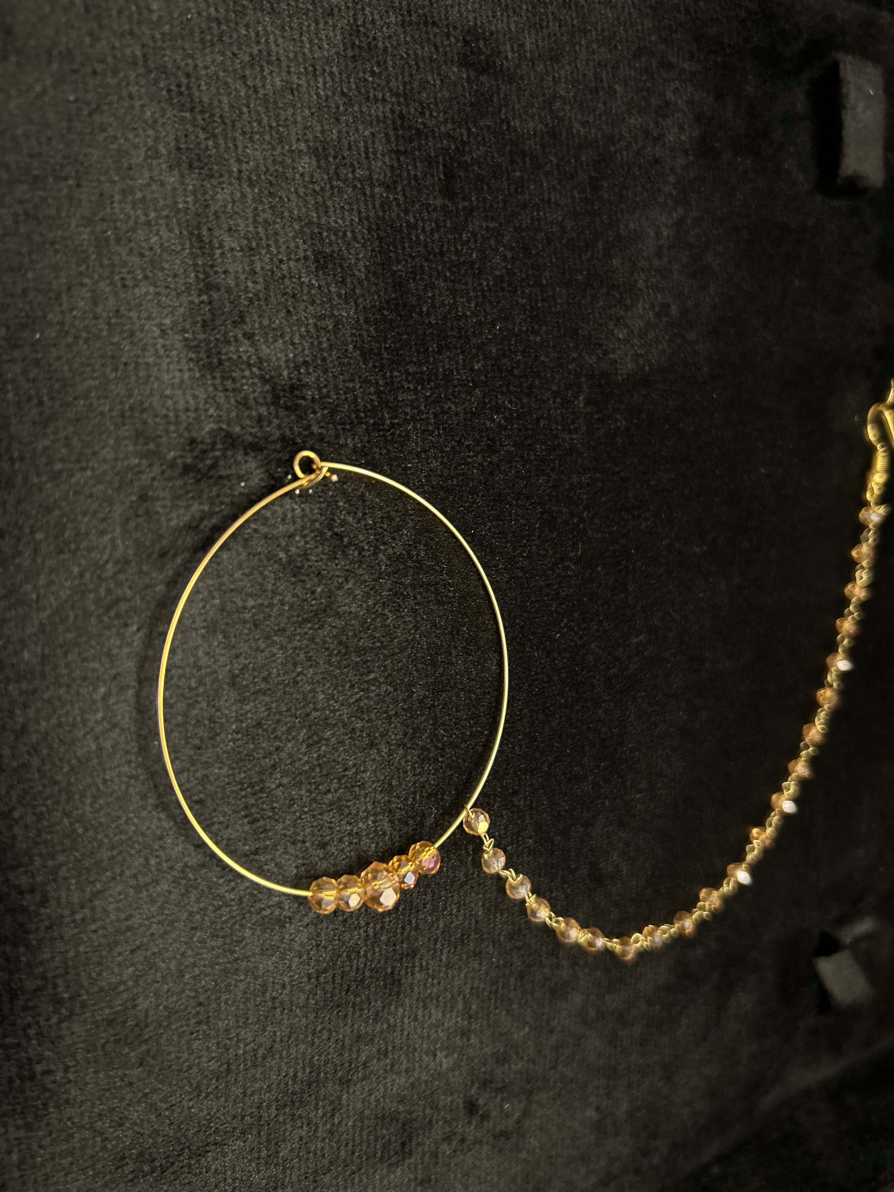 Gold Bridal Nose Ring Nathli Nose Hoop | Design 12