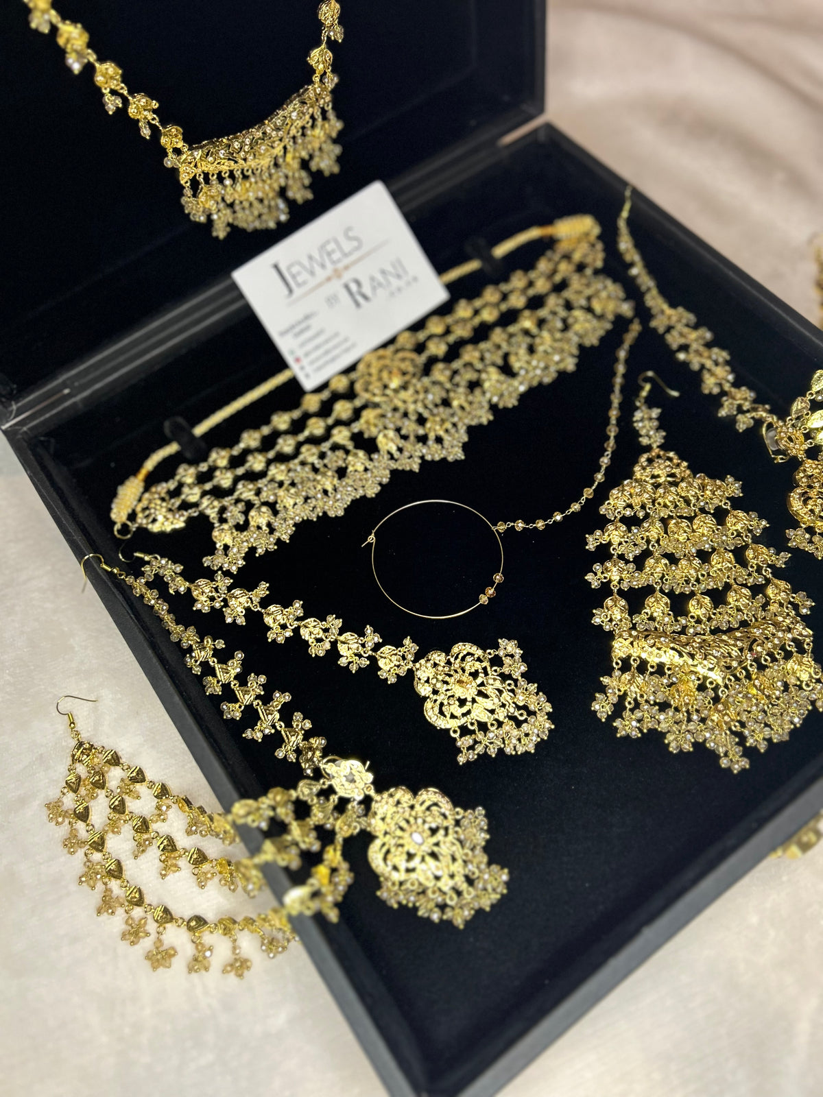 Vintage 22crt Gold Plated Gold Choker Set Mala Style 3859